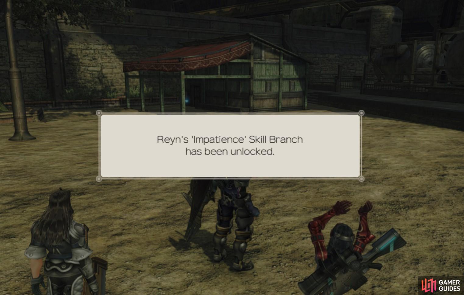 Competing this quest will unlock Reyn’s skill branch, Impatience. 
