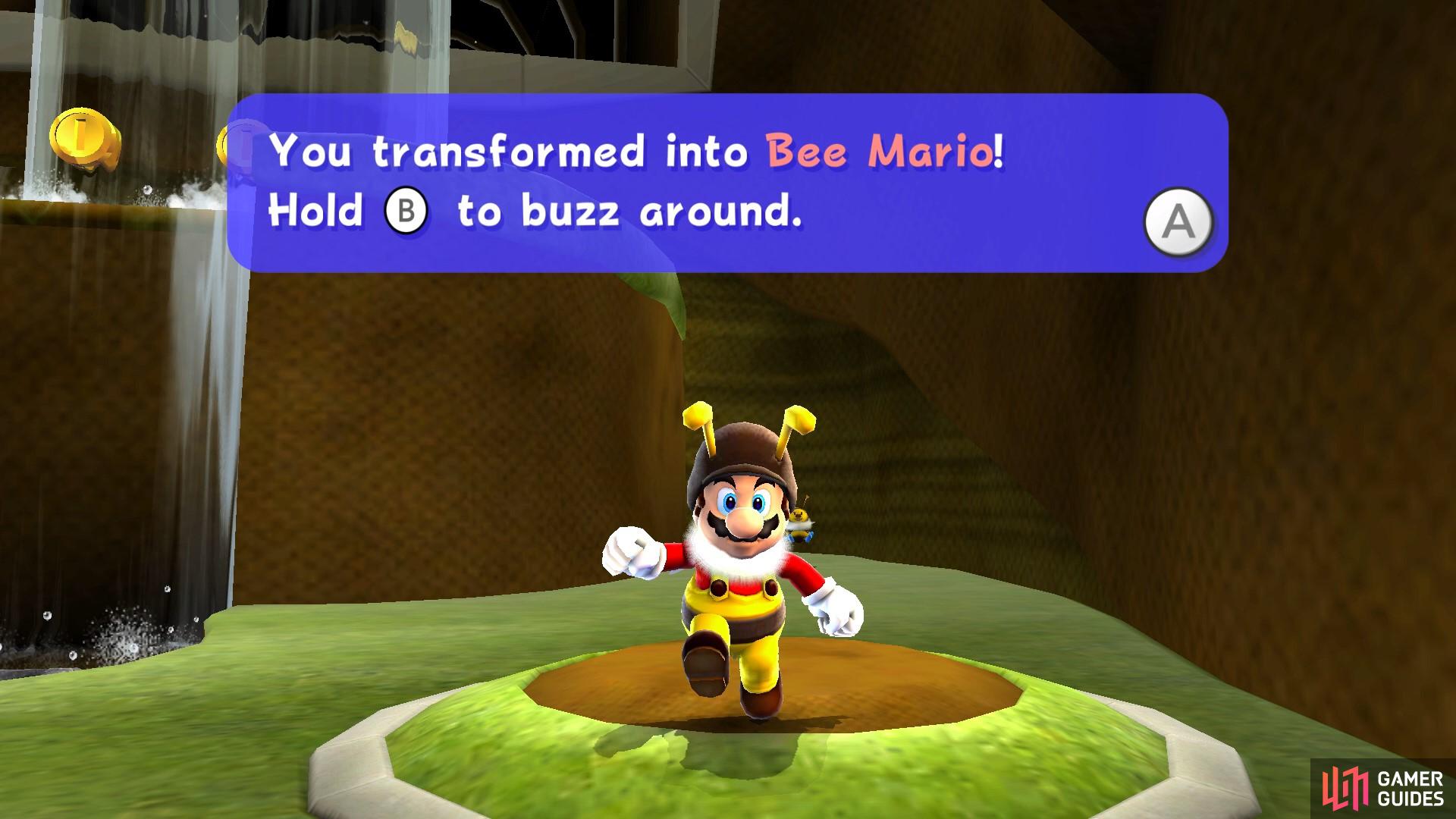The first time we saw Bee Mario was in Honeyhive Galaxy!