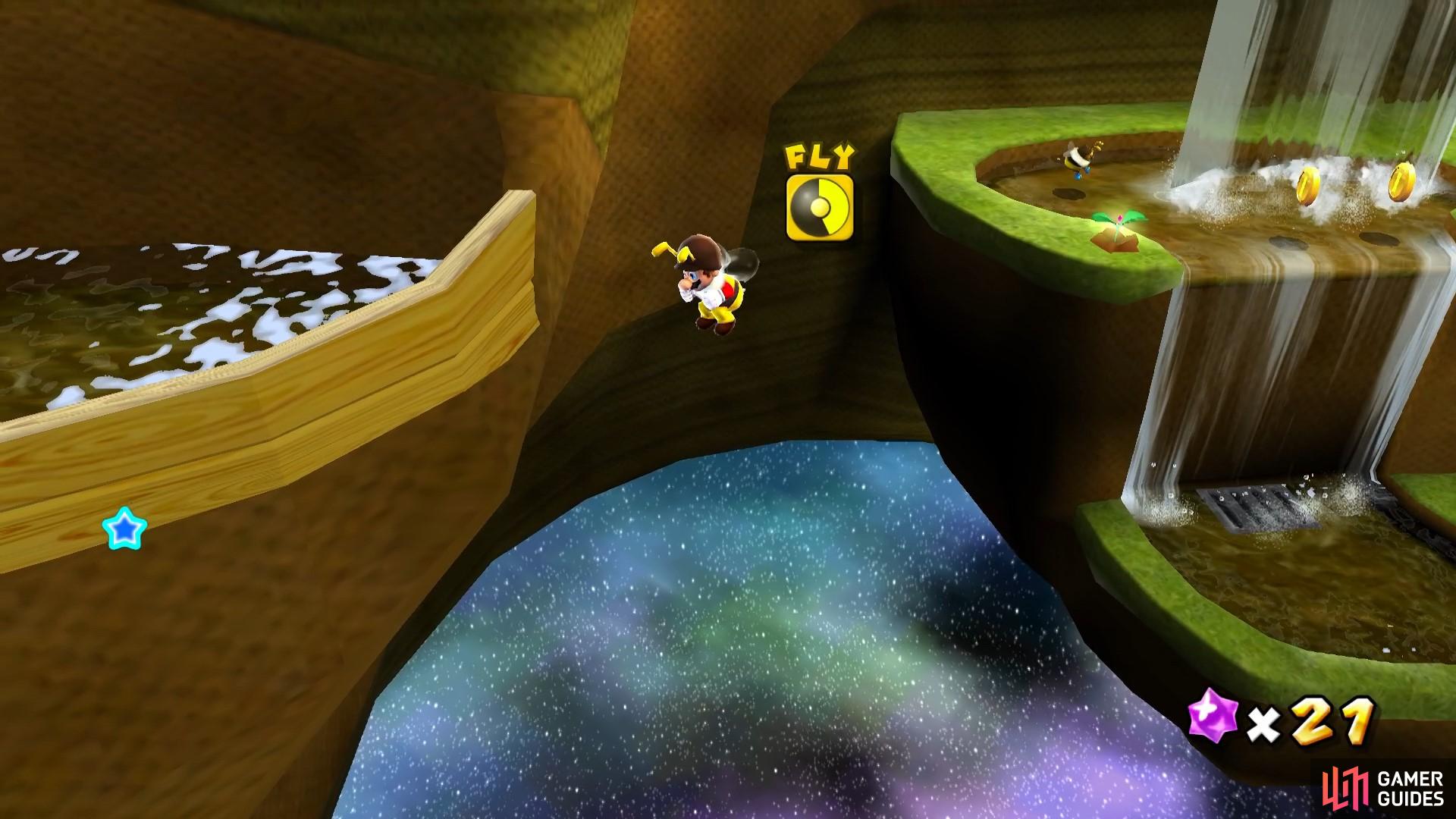 You’ll need to fly across to the otherside of the planet using Bee Mario form.