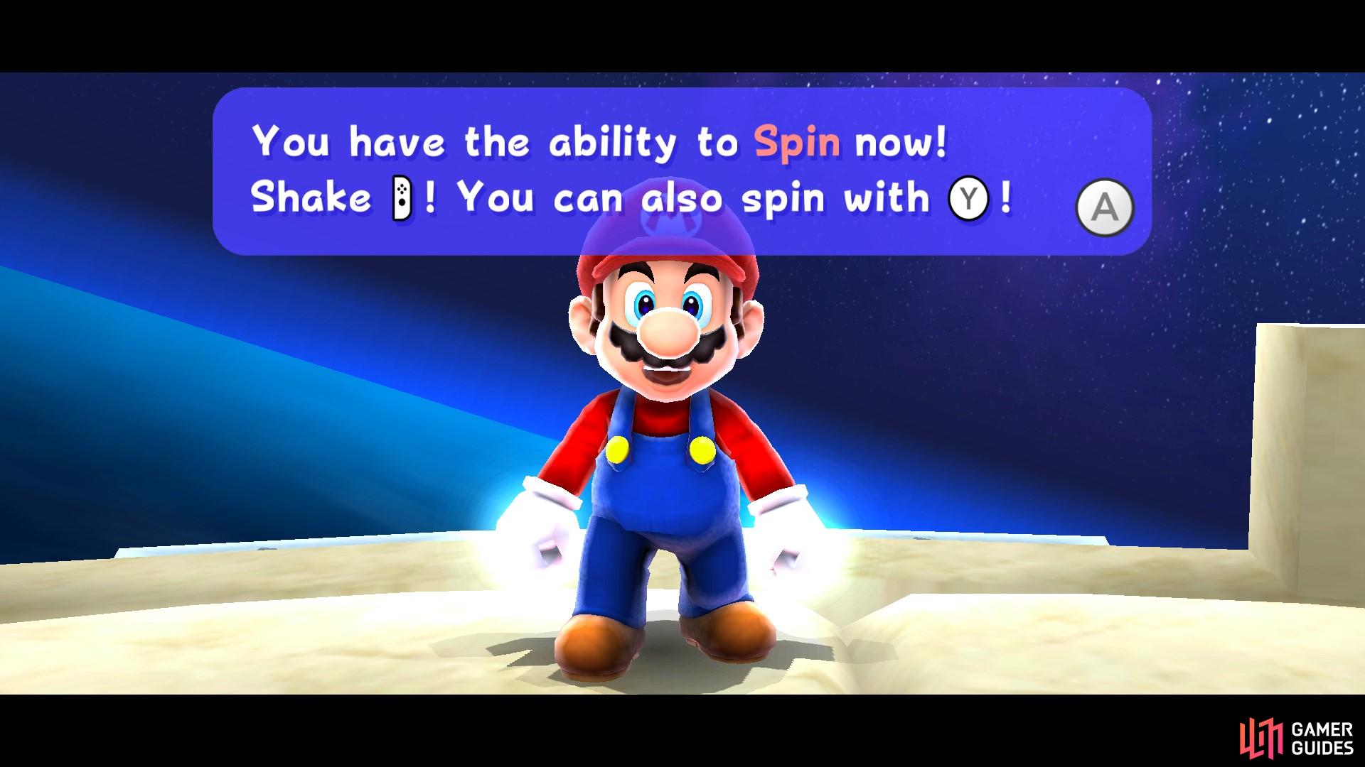 You won’t have spin jump unlocked during the initial scene in Toad Town.