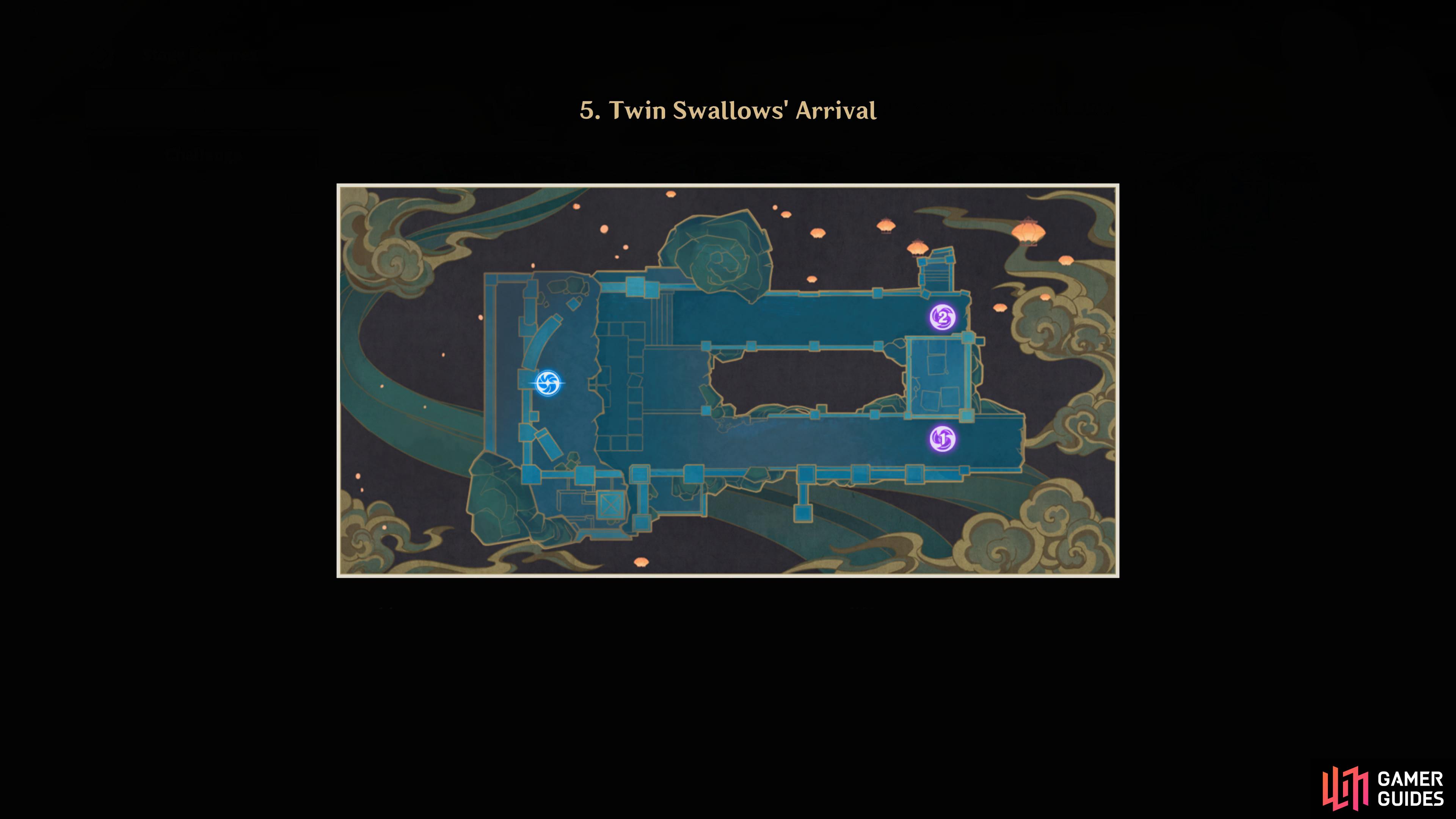 An image of the Twin Swallows’ Arrival map.