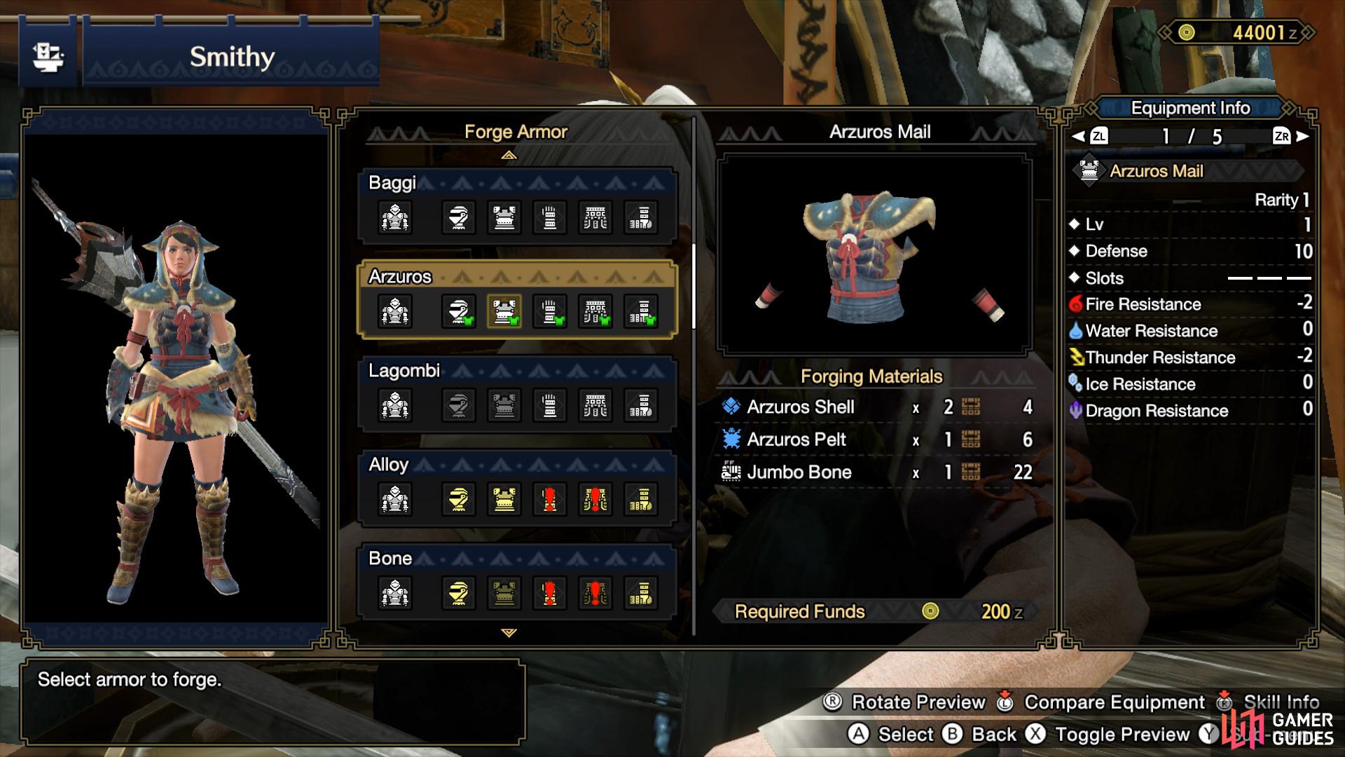 The Arzuros Armor can be crafted via the Blacksmith in Kumara Village.