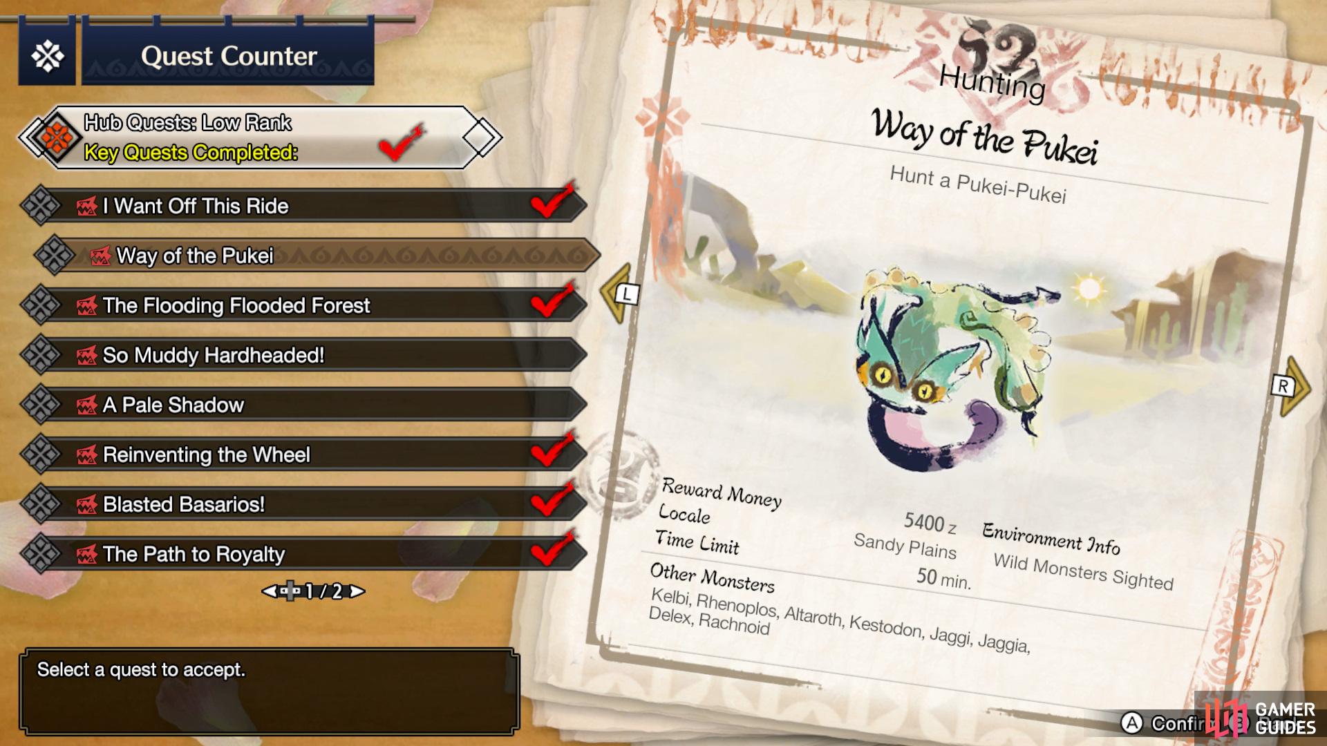 The Way of the Pukei becomes available when you reach 2* Hub Quests.