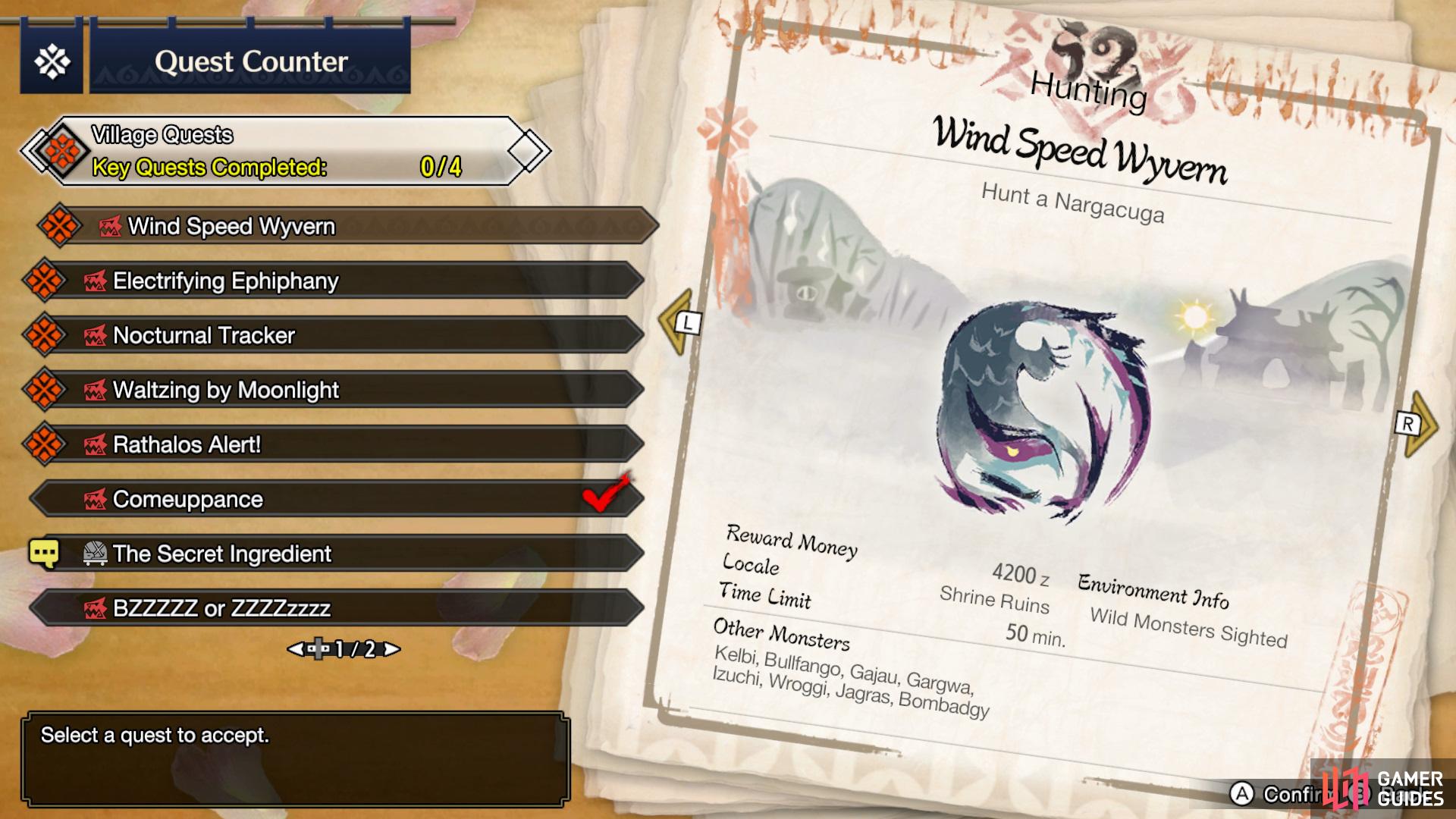 The Wind Speed Wyvern quest becomes available when you reach 5* Village Quests.