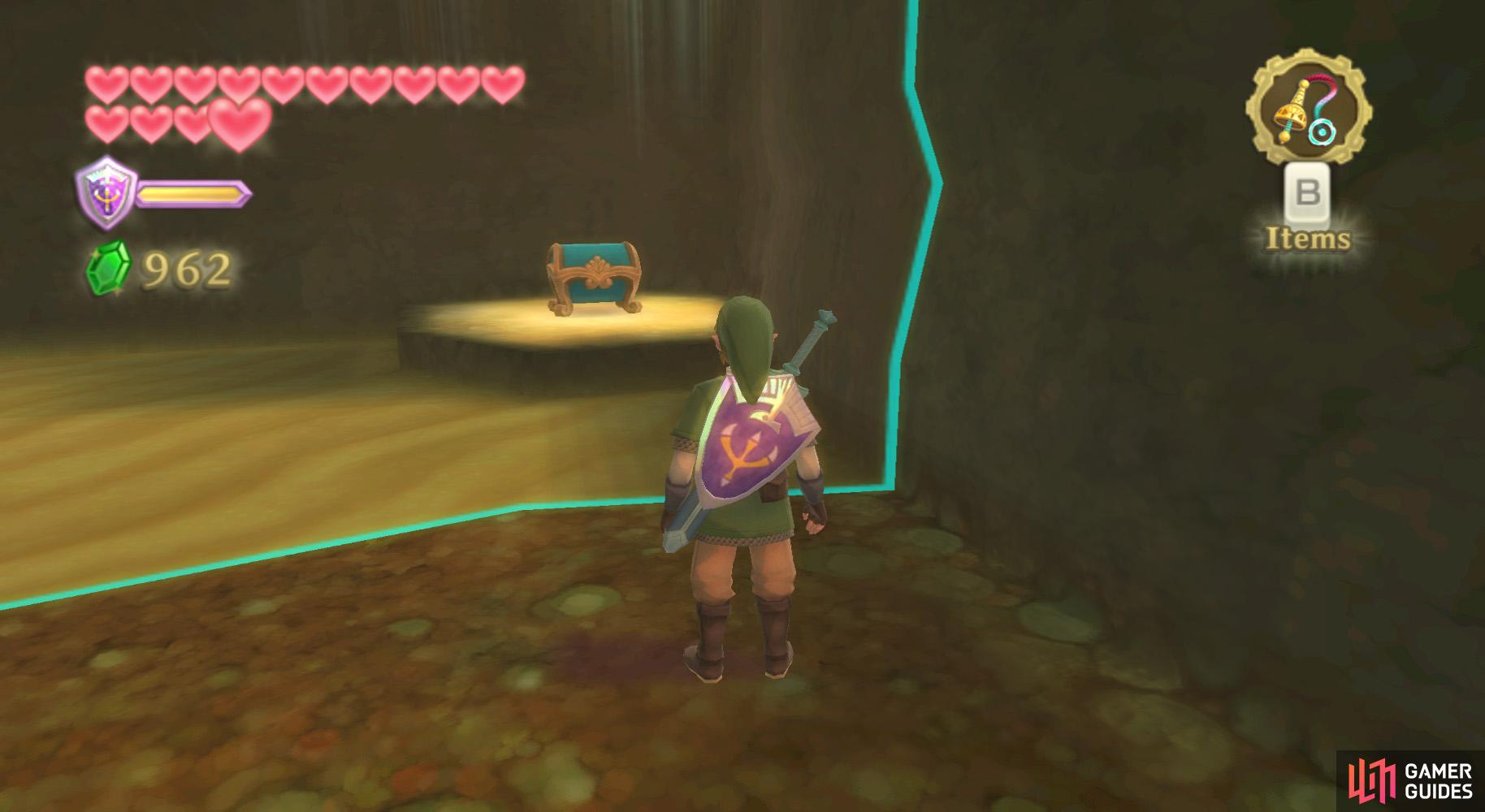 Put down the orb far away from the chest, so the platforms dont rise, but close enough so you can run across.