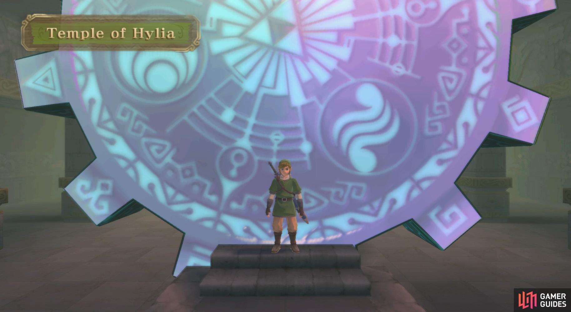On the other side of the gate, you'll arive at the Temple of Hylia.
