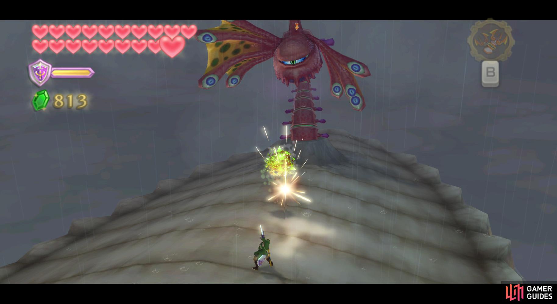 To start with, angle your sword swings to bounce the poison orbs towards Bilocytes head wings.