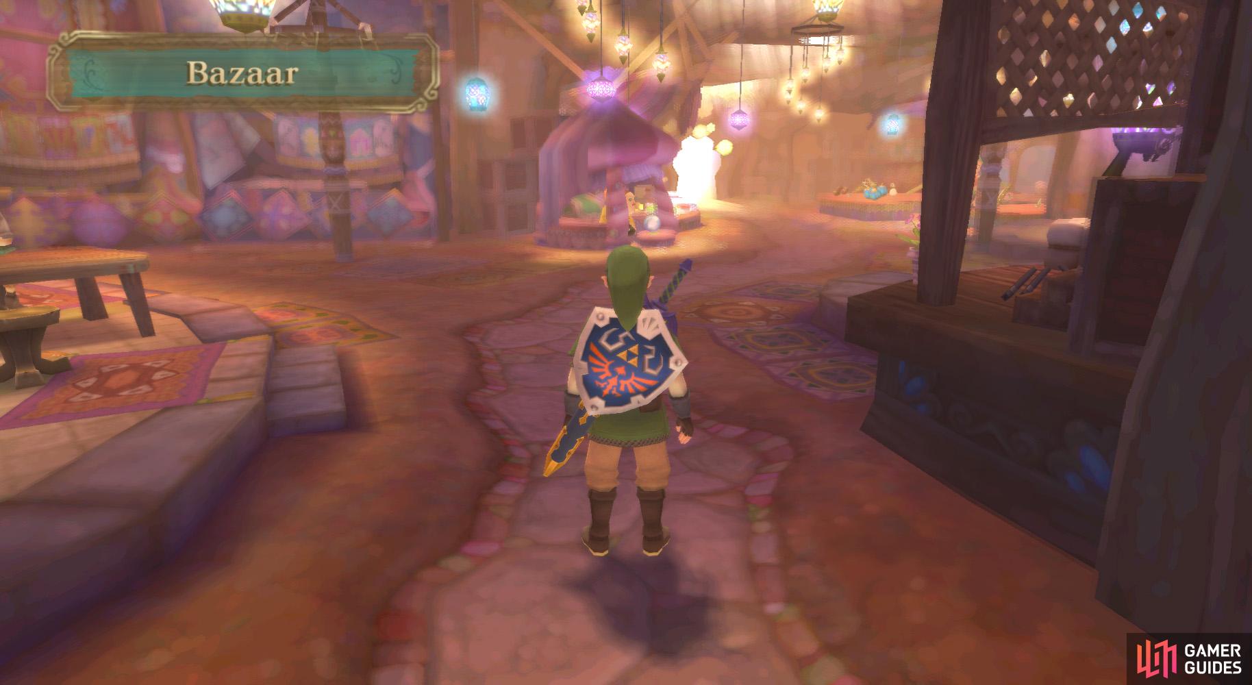 The Bazaar is a tight knit collection of shops perfect for budding adventurers like Link.