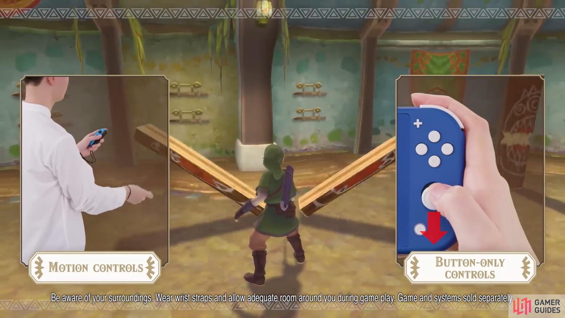 In button mode, the right stick is used to control Links sword.