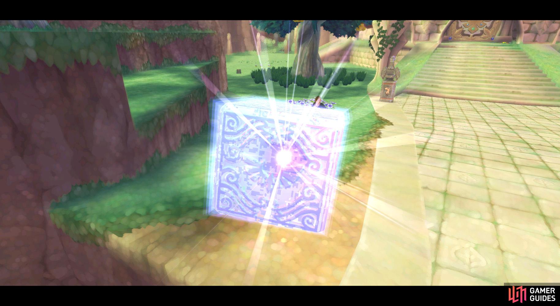 Goddess Cube: In front of Skyview Temple, on other side of chasm.