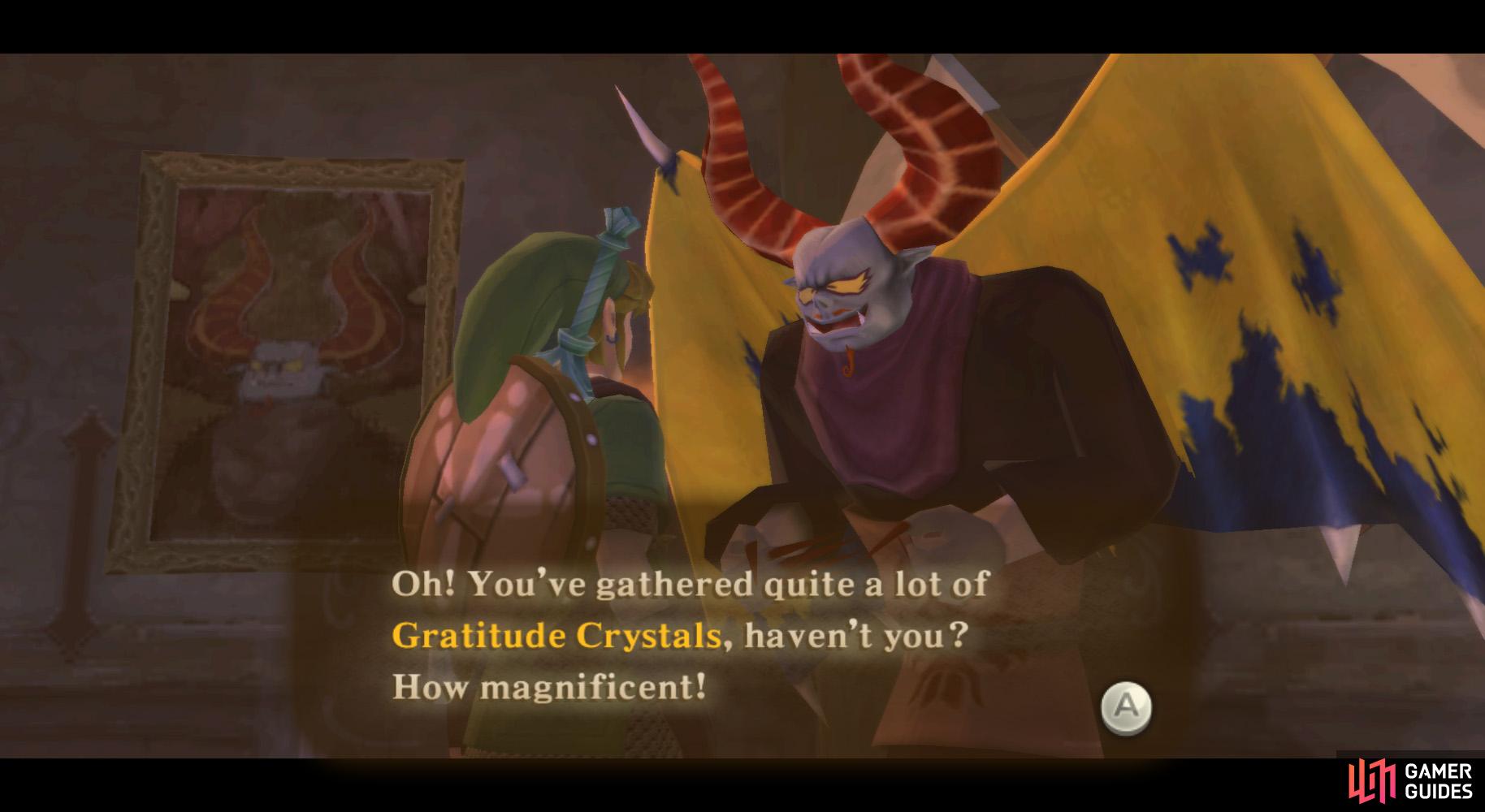 Collect 10 Gratitude Crystals, then speak to Batreaux in his house.