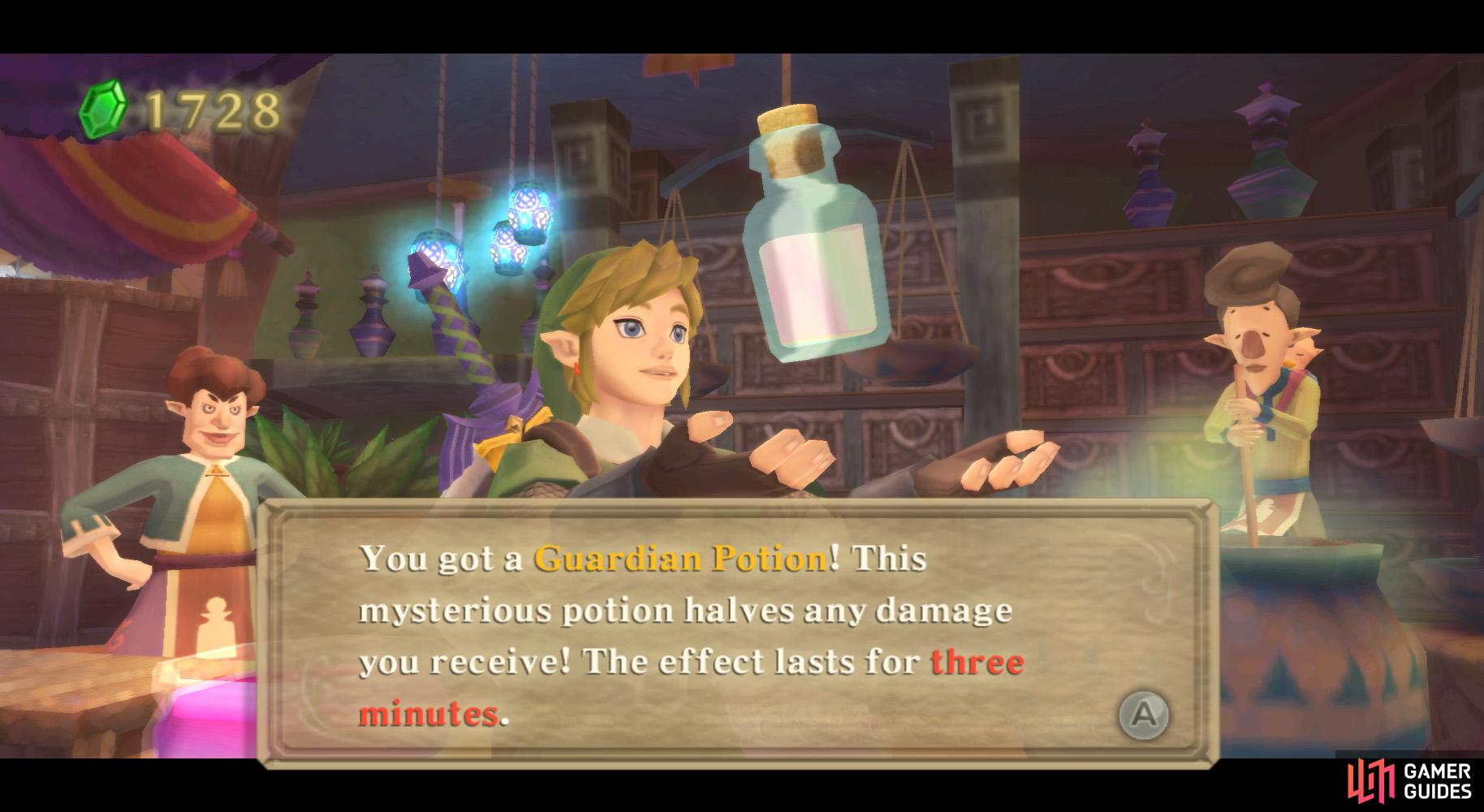 If you're out of ideas for what to fill your Bottles with, visit the Potion Shop.