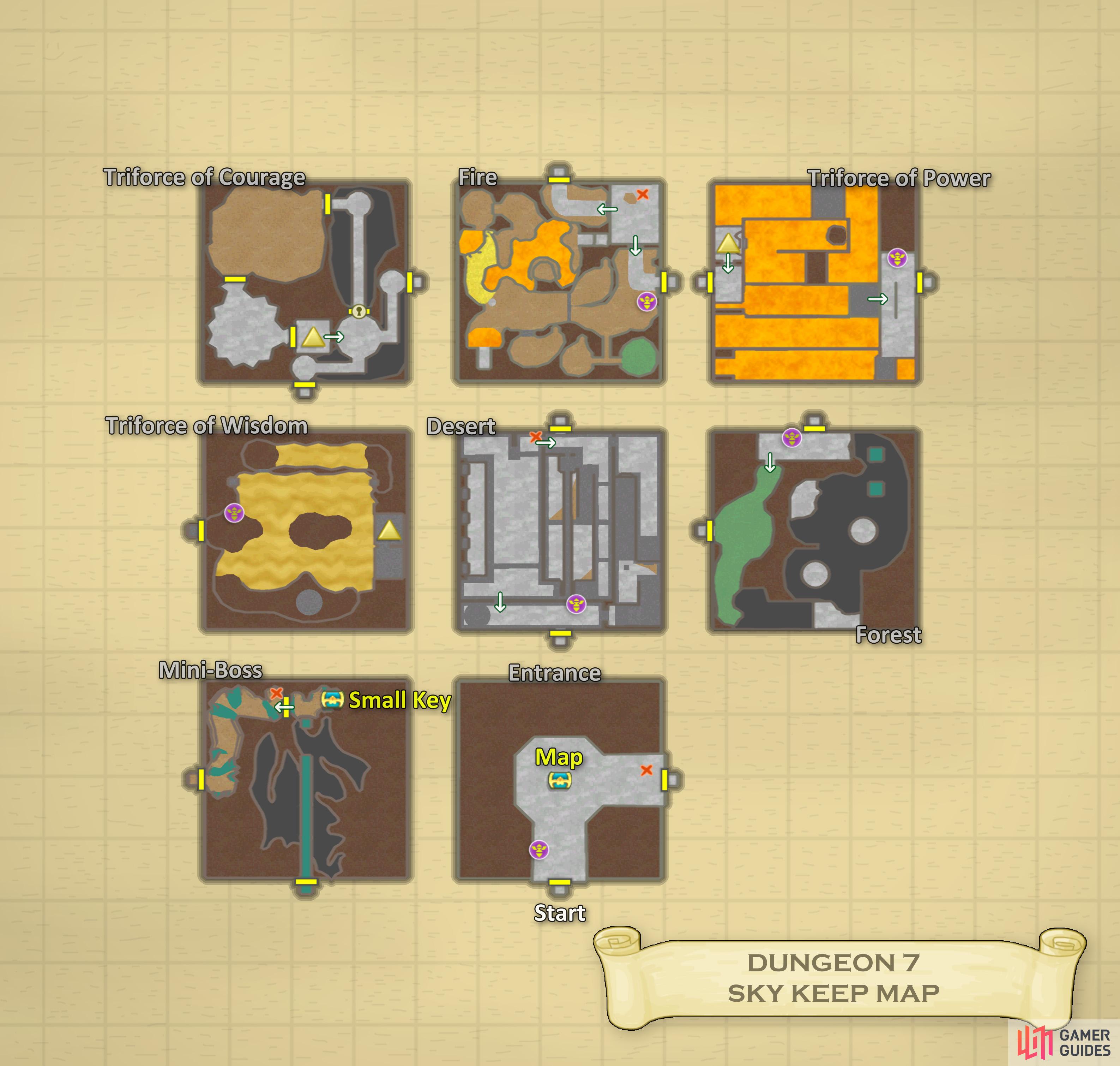 Map of Sky Keep (default room position).