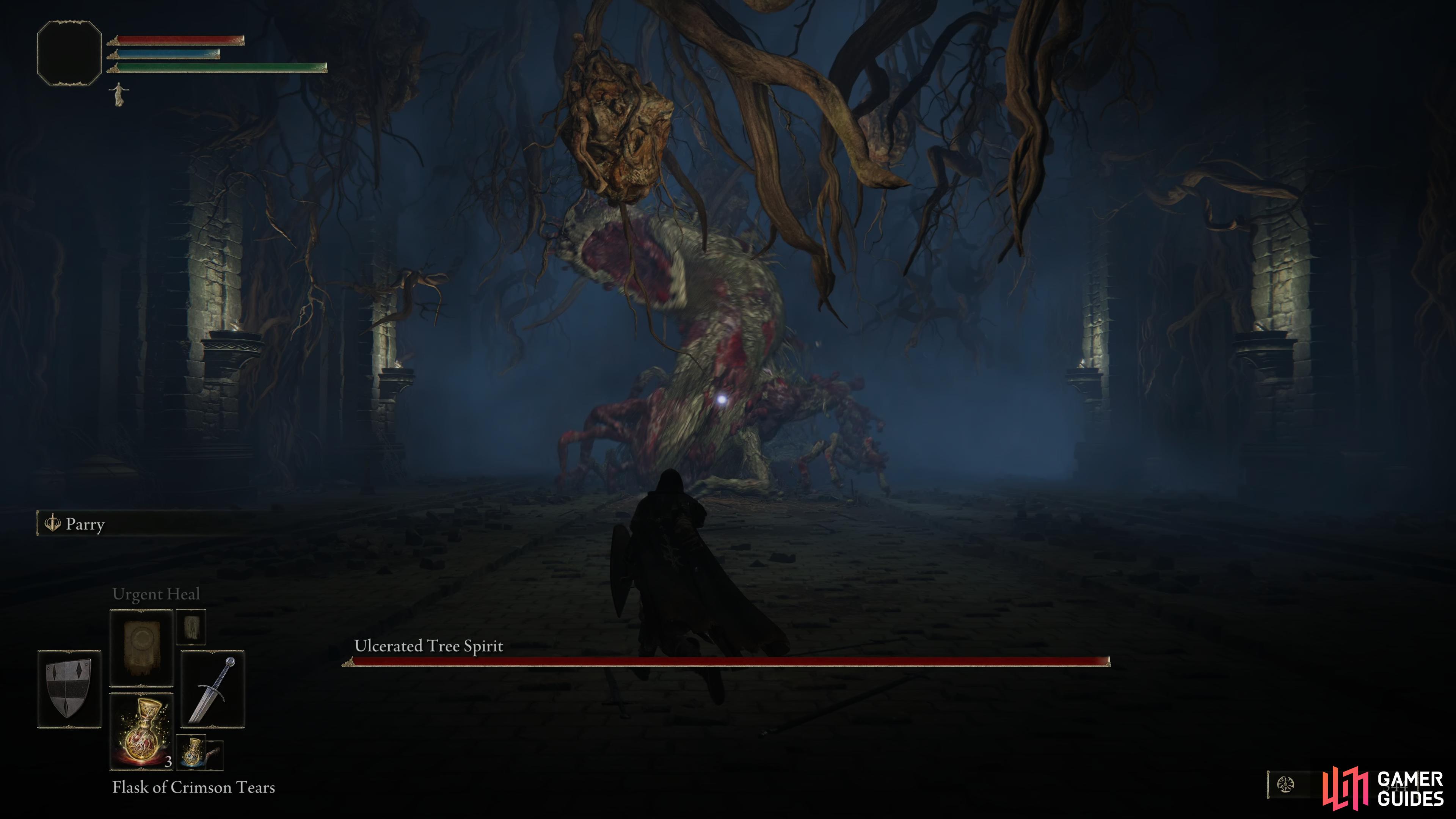 The Ulcerated Tree Spirit is a challenging Boss at the end of Fringefolk Hero’s Grave.