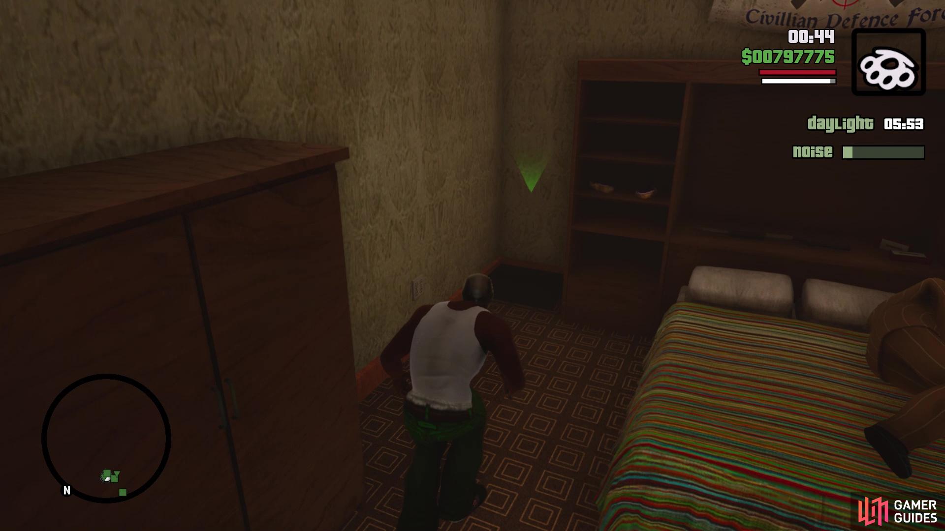 This crate is located in the owners bedroom