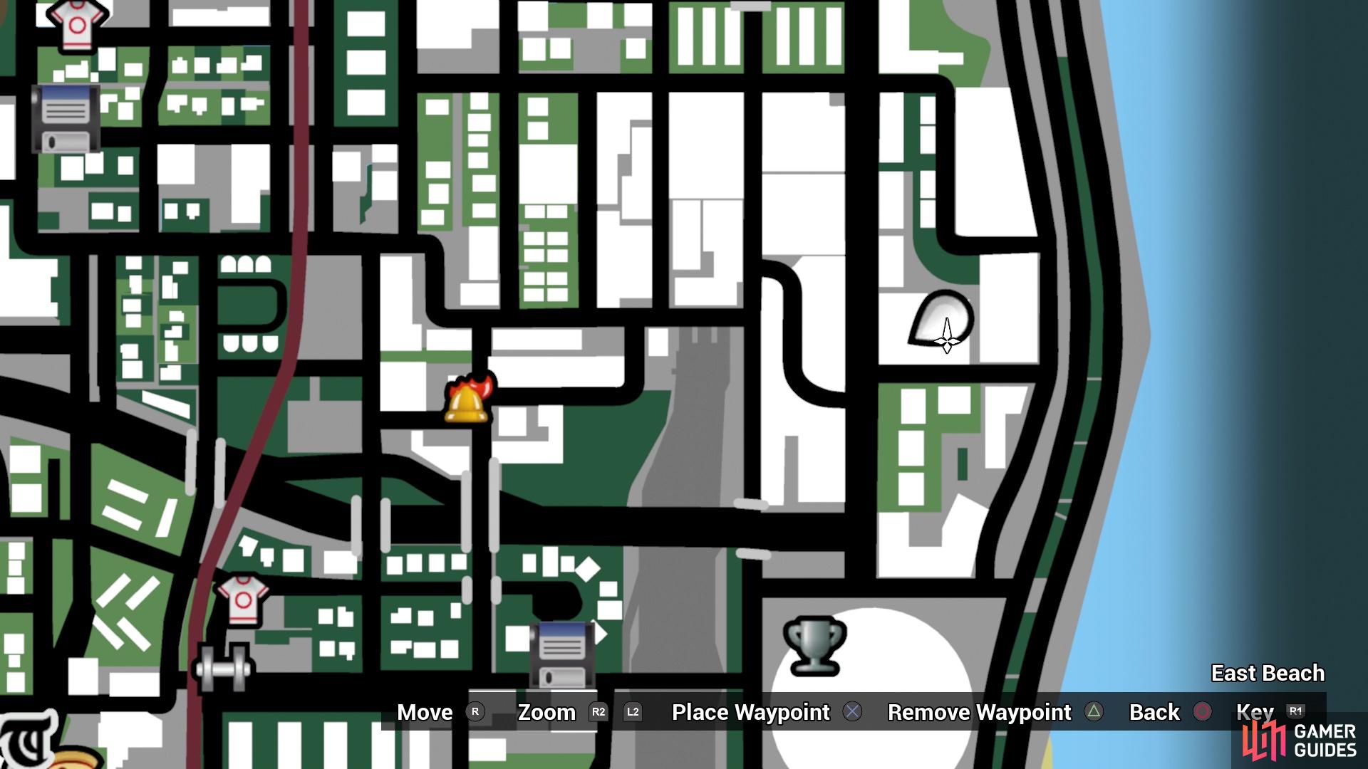 The location of the NRG-500 bike on the map