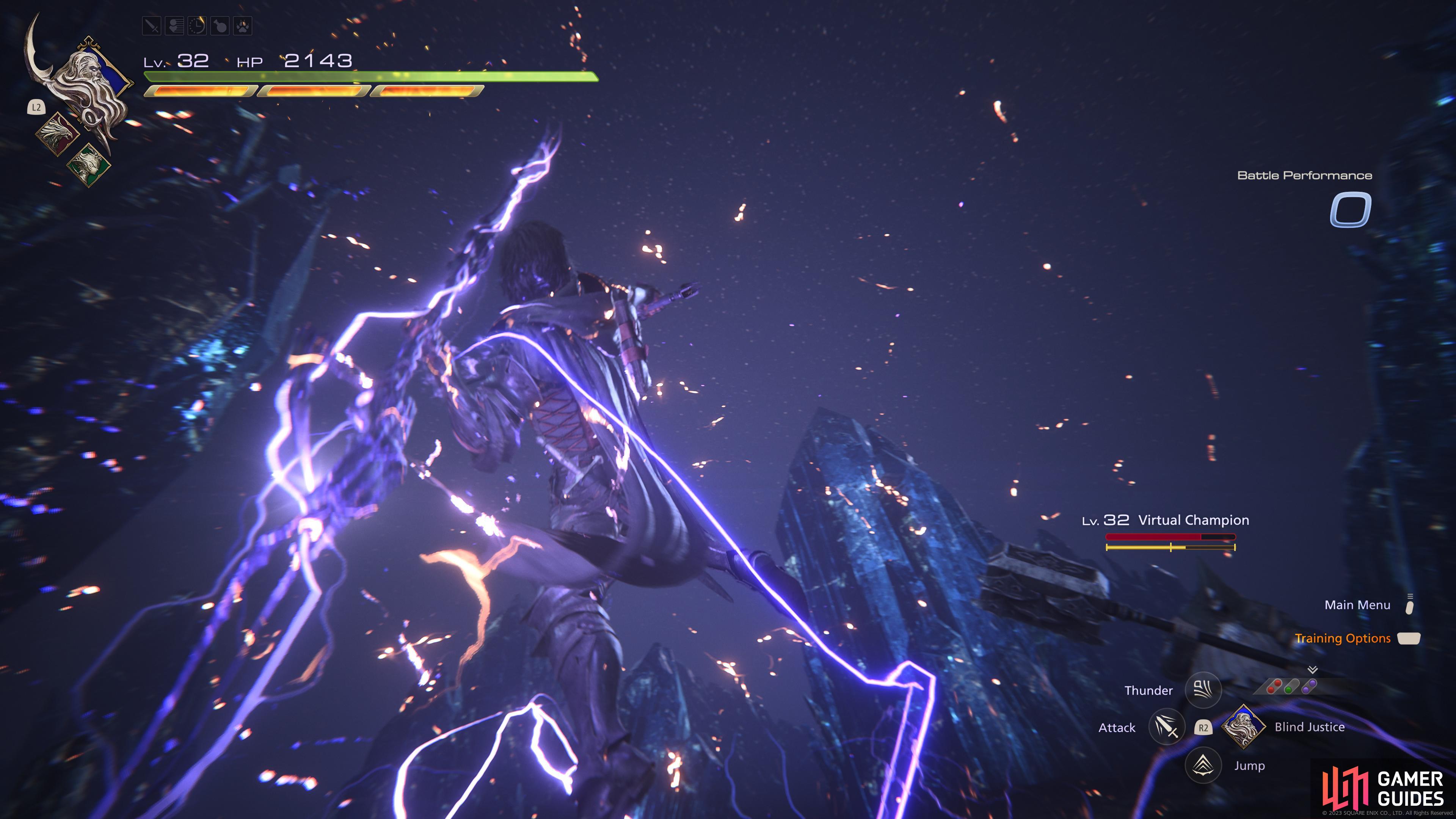 !Ramuh’s Eikonic abilities focus on the power of lightning.