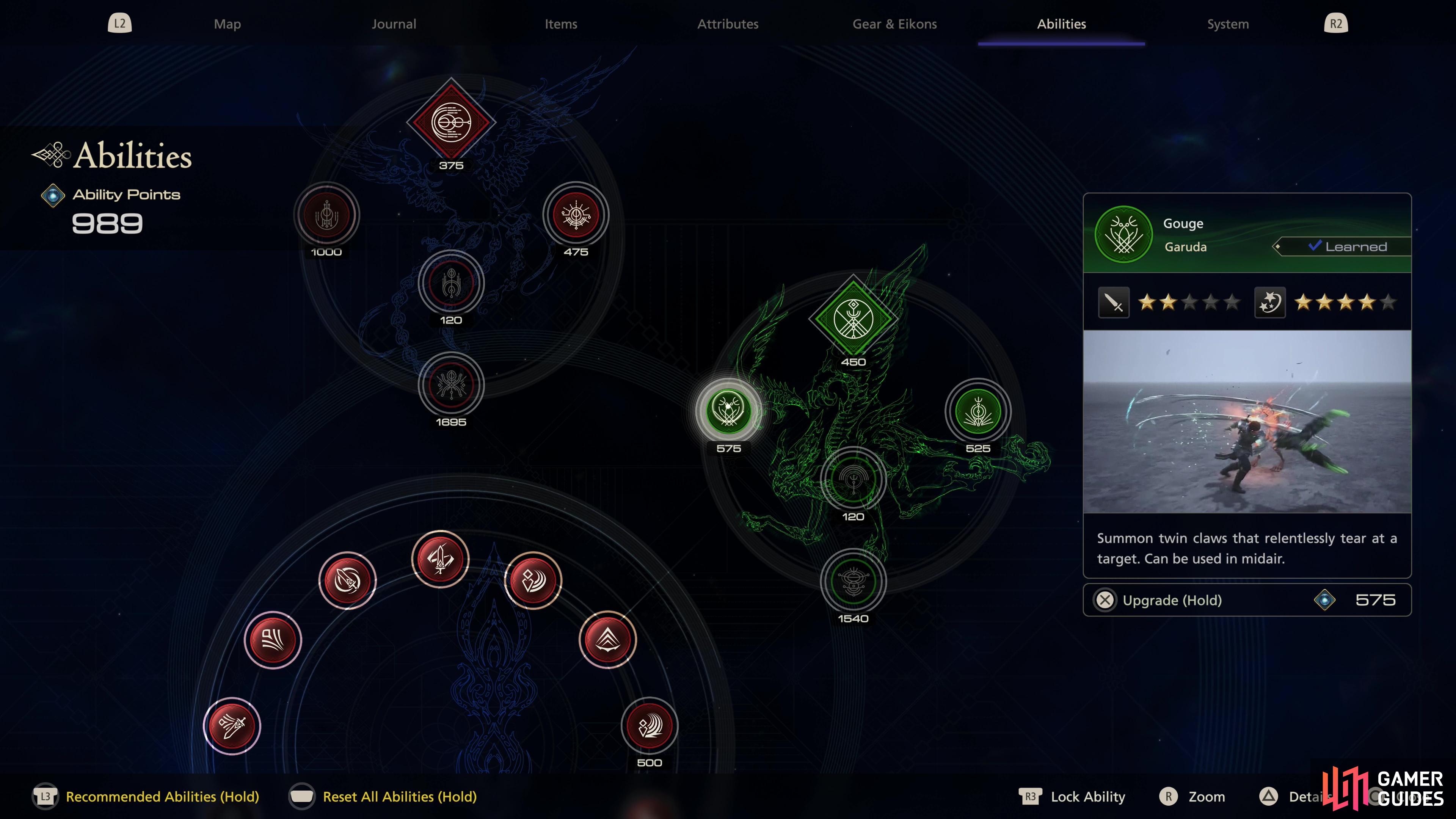 At the start of this quest you’ll unlock !Garuda’s ability tree.