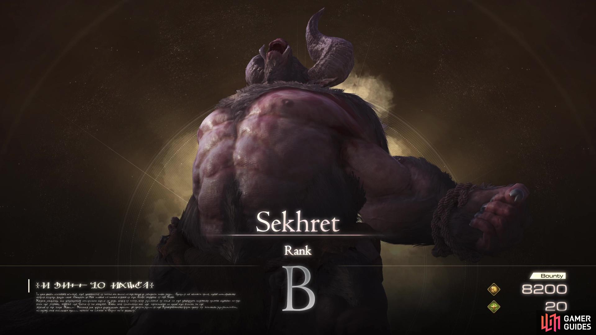 !Sekhret is a B Rank Mark in Final Fantasy 16.