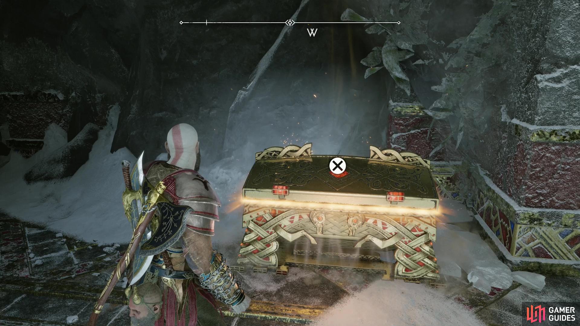 After opening (and running through) the gate behind the shield you’ll find a Legendary Chest, within which you’ll find the Sigil Punishment accesory.