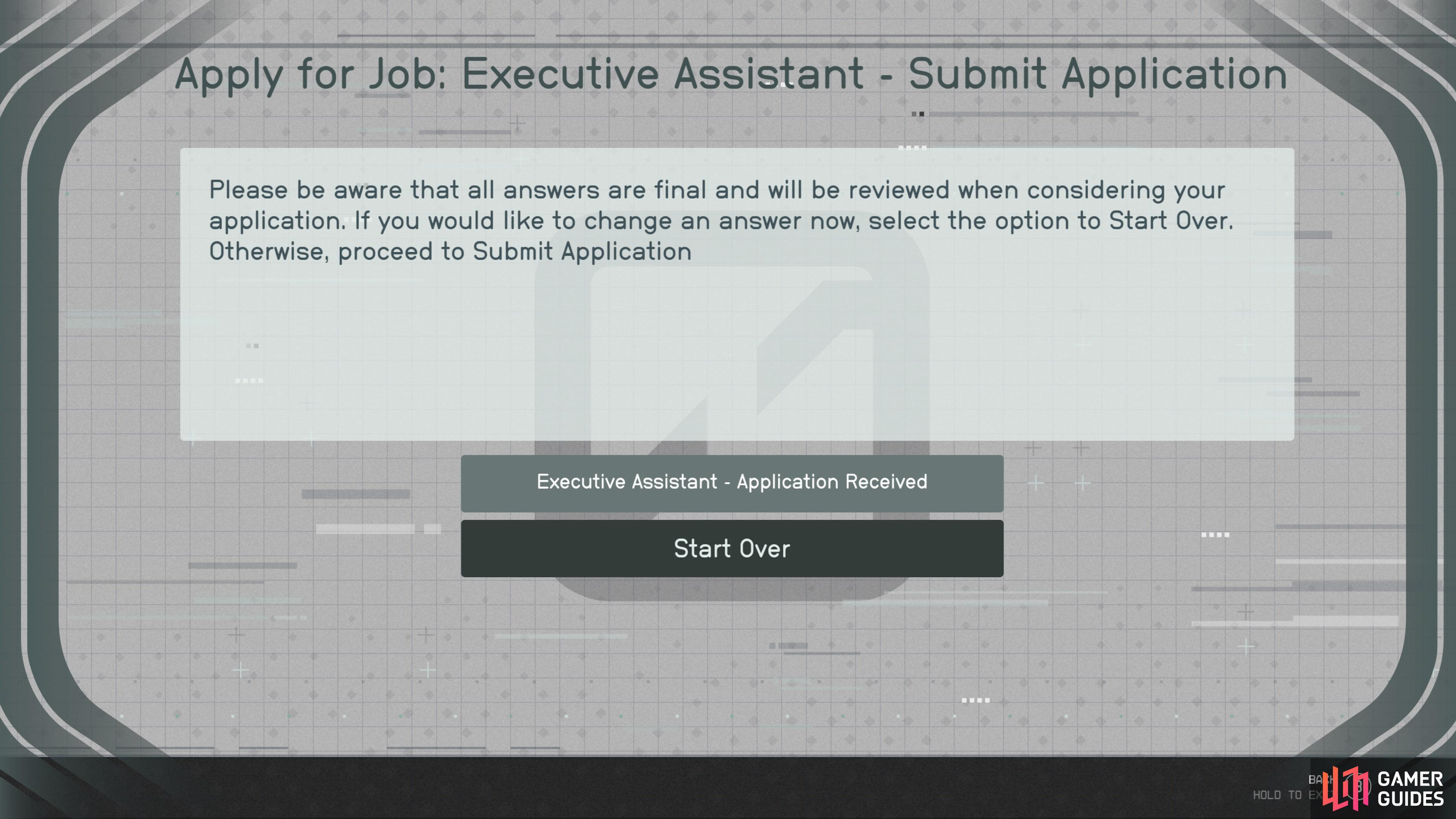 If you do want to have a good application though, you can go back in and change your answers.