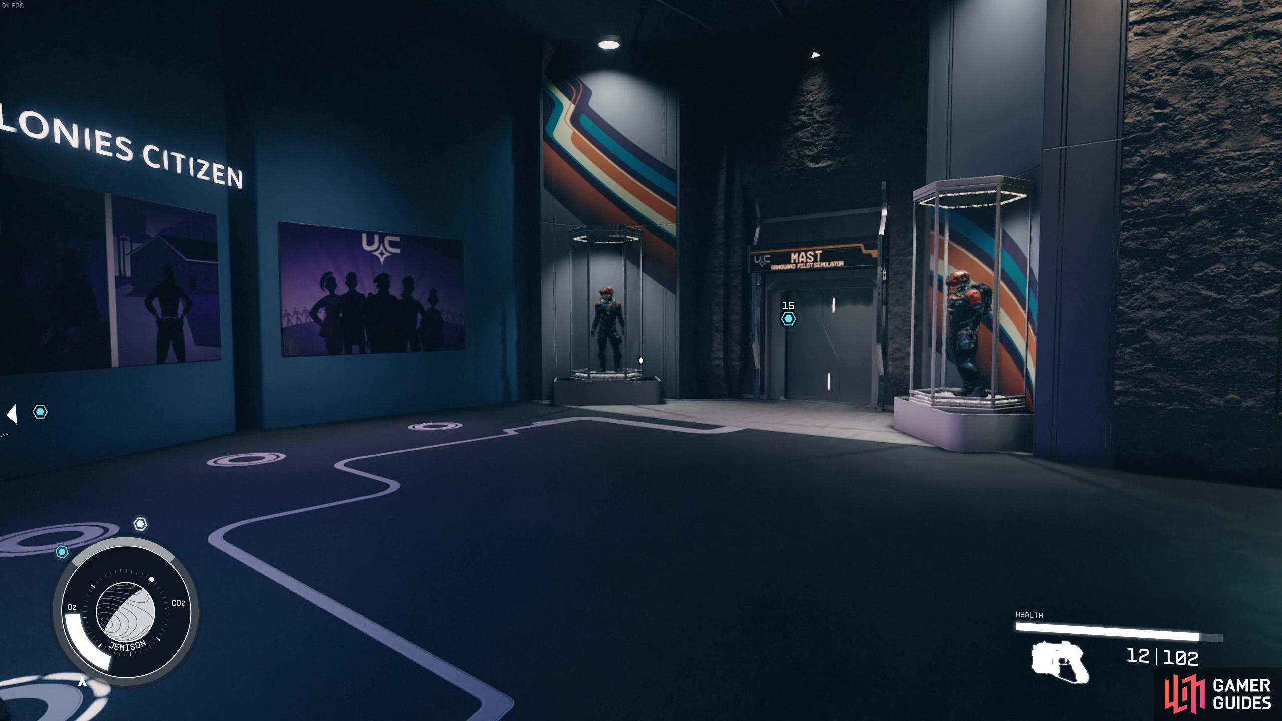 Once you're ready/had your fill of lore, head over to the flight simulation room. 