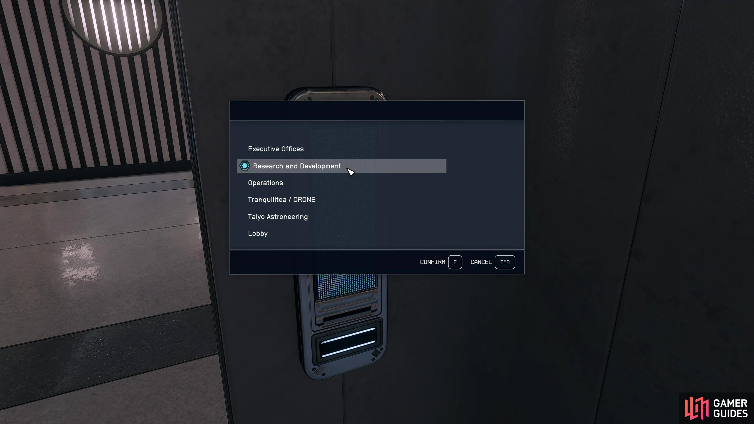 Use the elevator, and select the Research and Development floor.