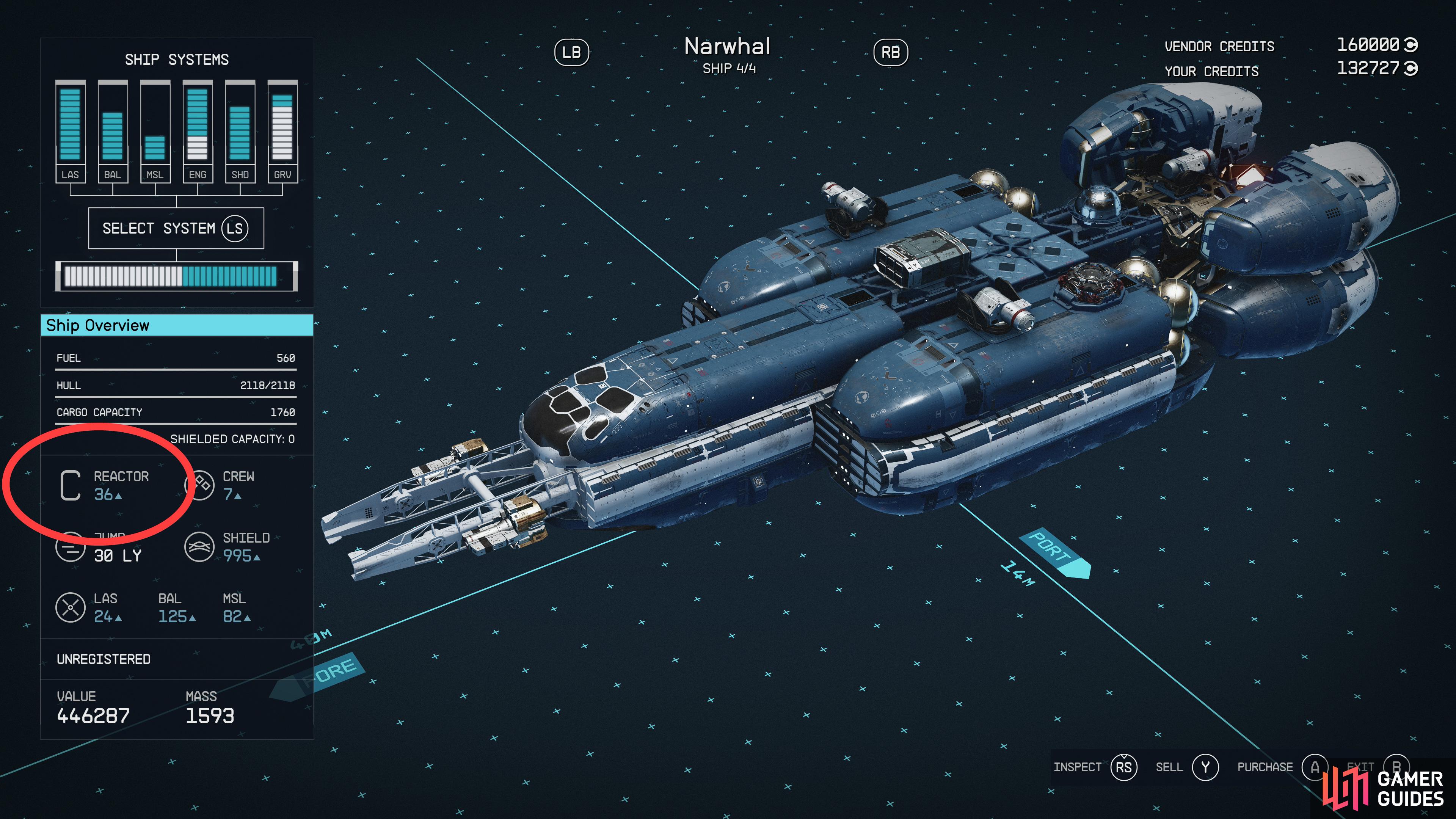 A Class C ship in Starfield is just any vessel with a Class C reactor installed. Early on you can only find such ships for sale as prebuilts (the pictured Narwhal being an example) - Class C reactors don't show up for individual sale until later.