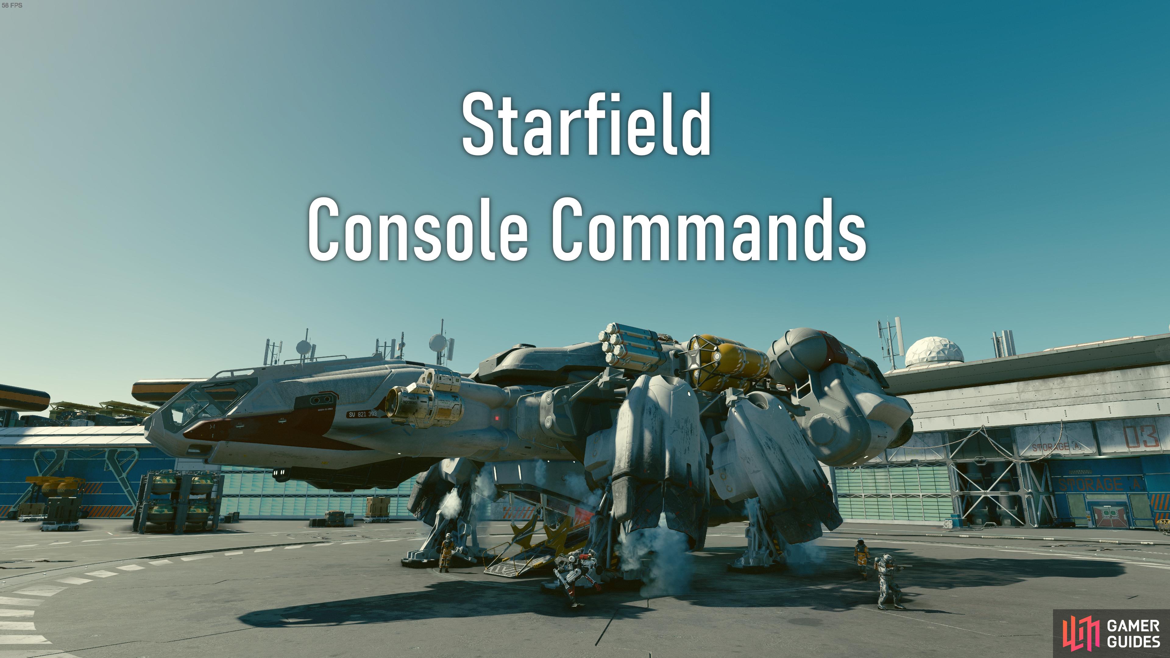 Console Commands in Starfield.
