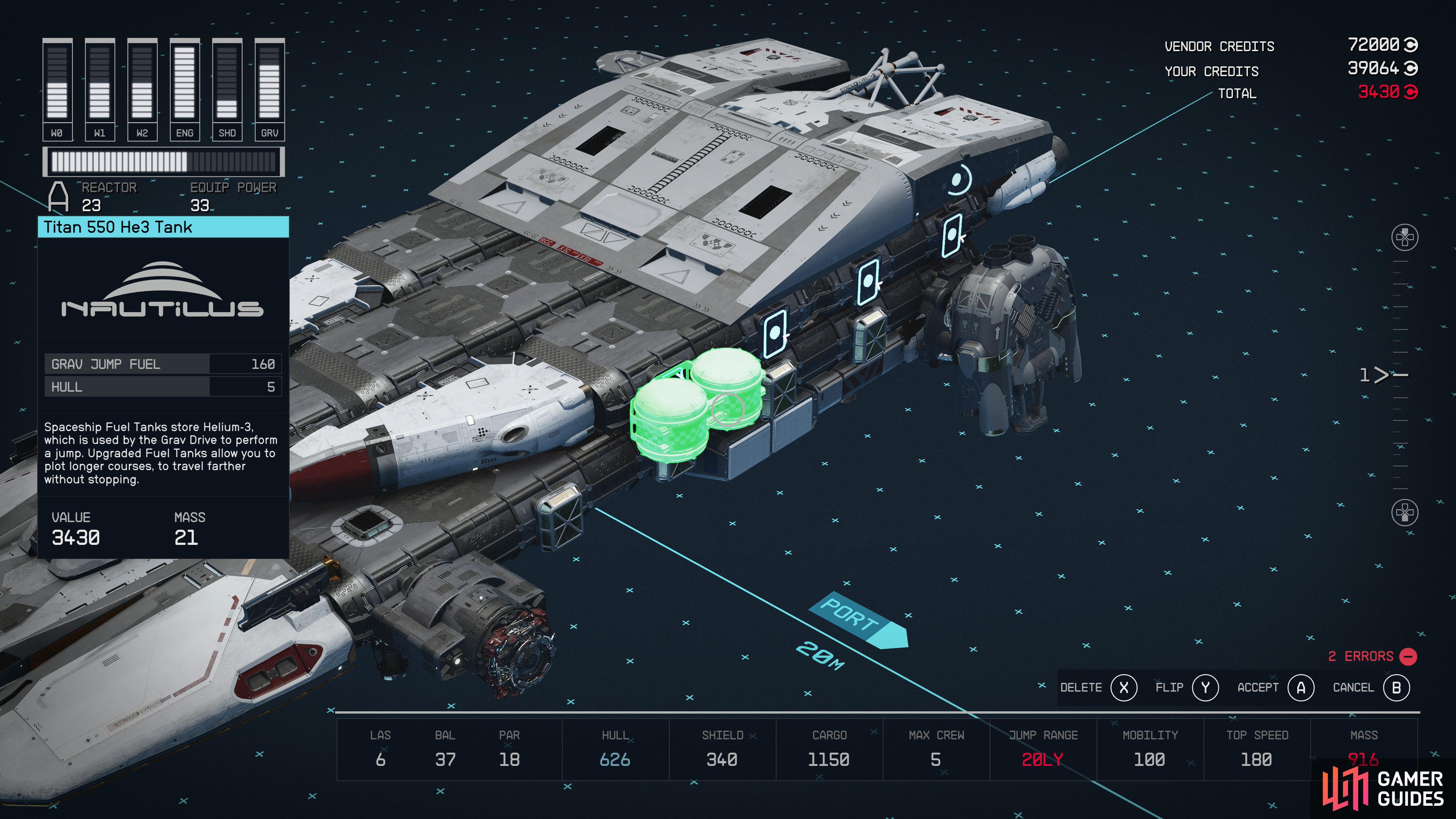 To enable multiple grav jumps and hence facilitate longer travel, attach fuel tanks to your ship.
