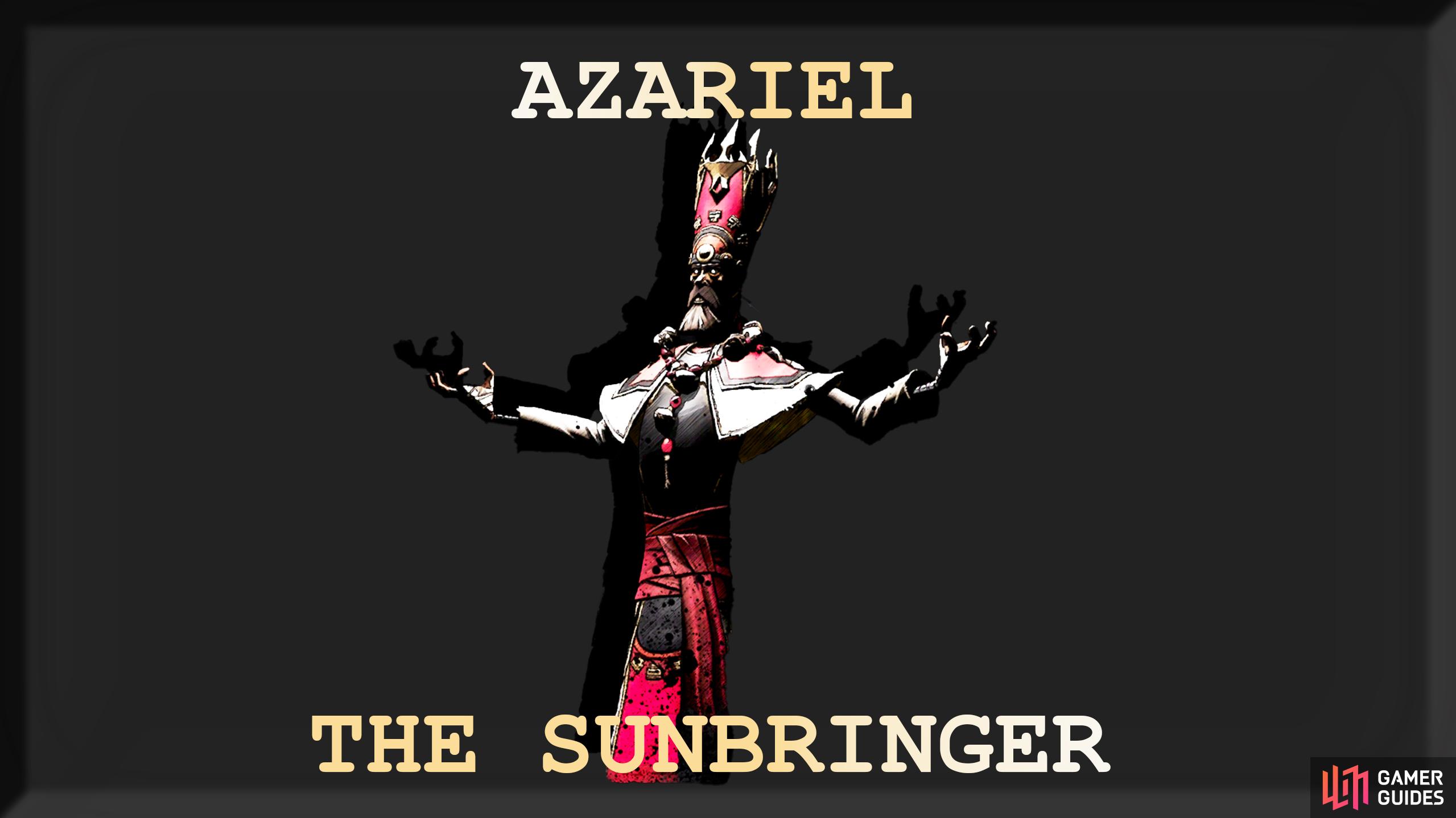 Azariel the Sunbringer is a level 77 Act 4 boss in V Rising who utilizes holy magic.