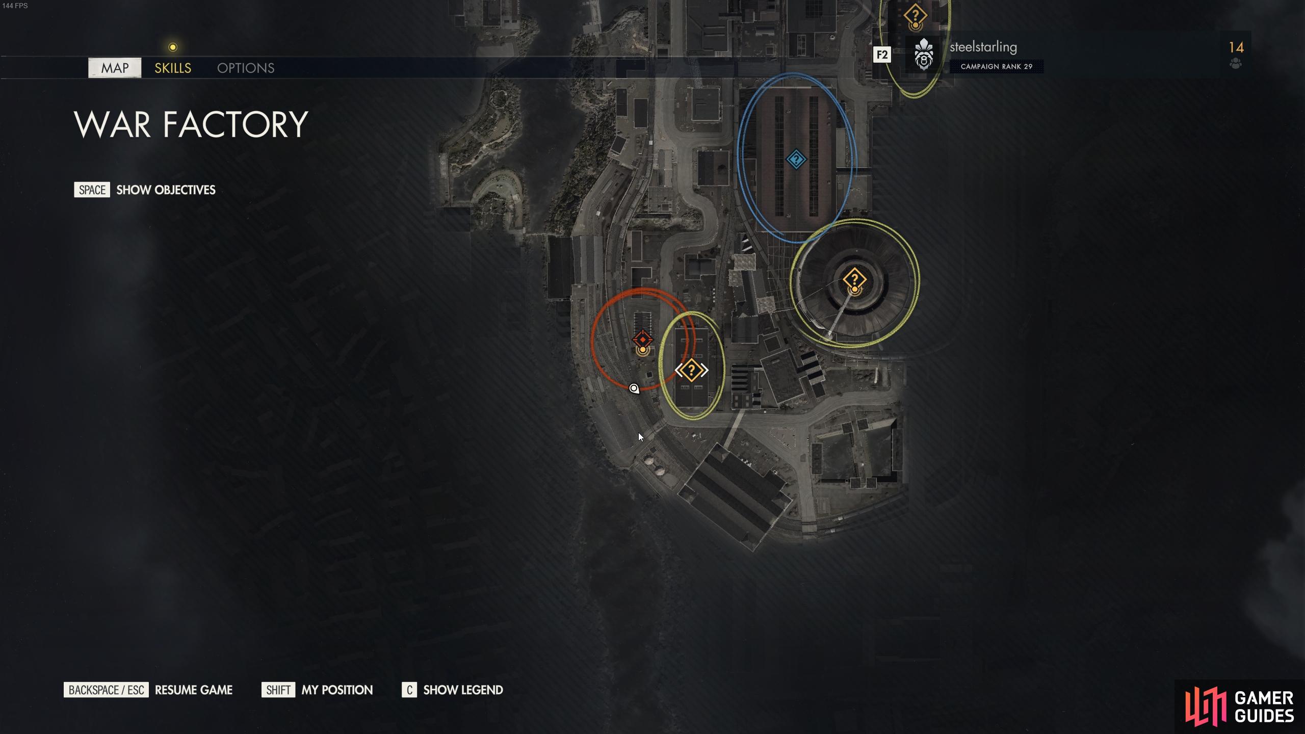 The crane operator that you need to shoot for the Locomotion Commotion medal can be found on top a warehouse in the southern part of the map, where the icon is facing here.