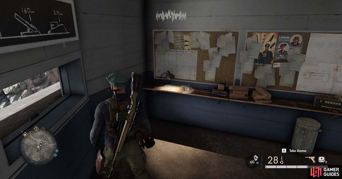 You'll find the letter on a shelf inside the bunker.