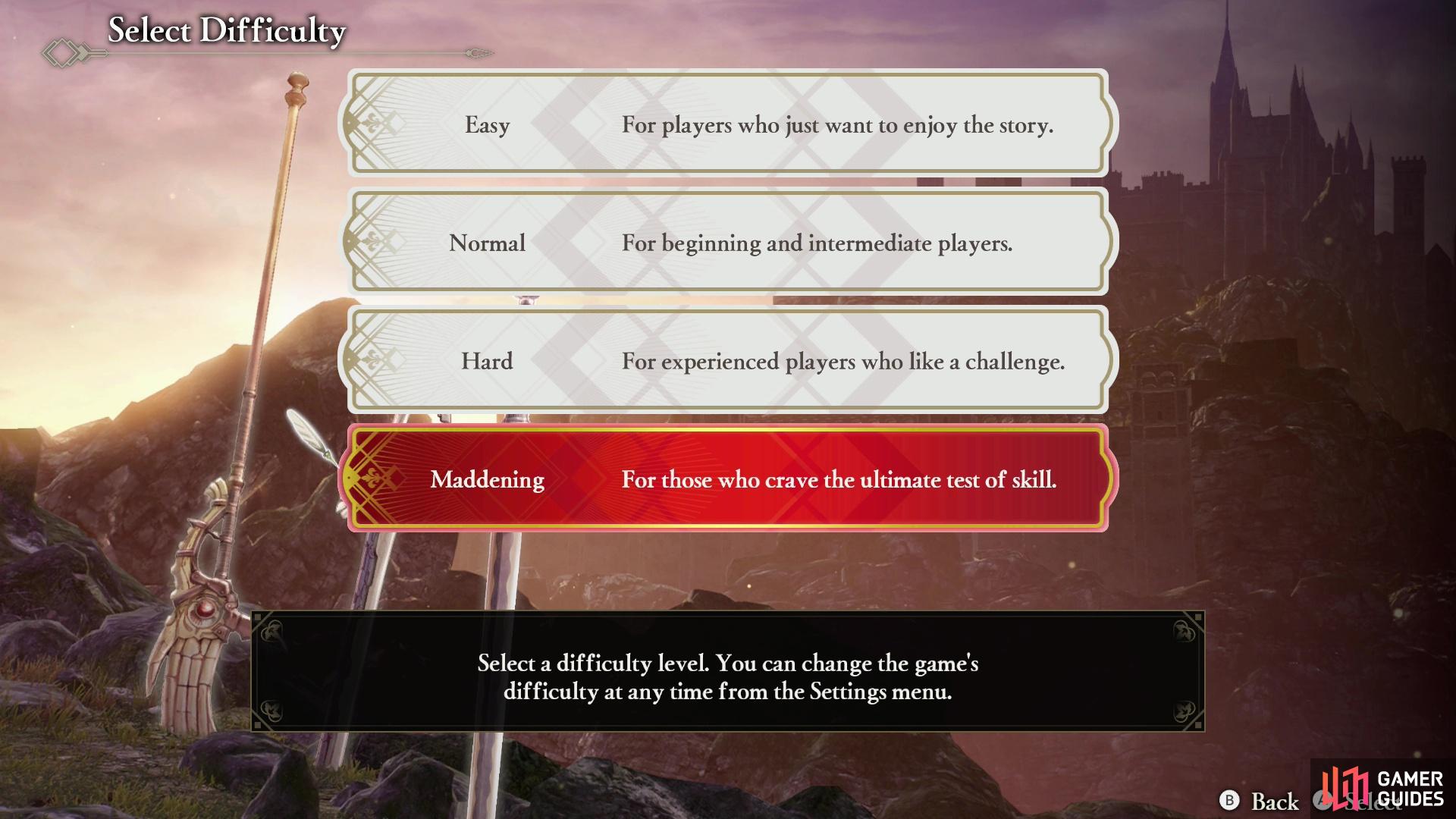Beat the game once on any difficulty and you’ll be able to select Maddening difficulty on subsequent playthroughs.