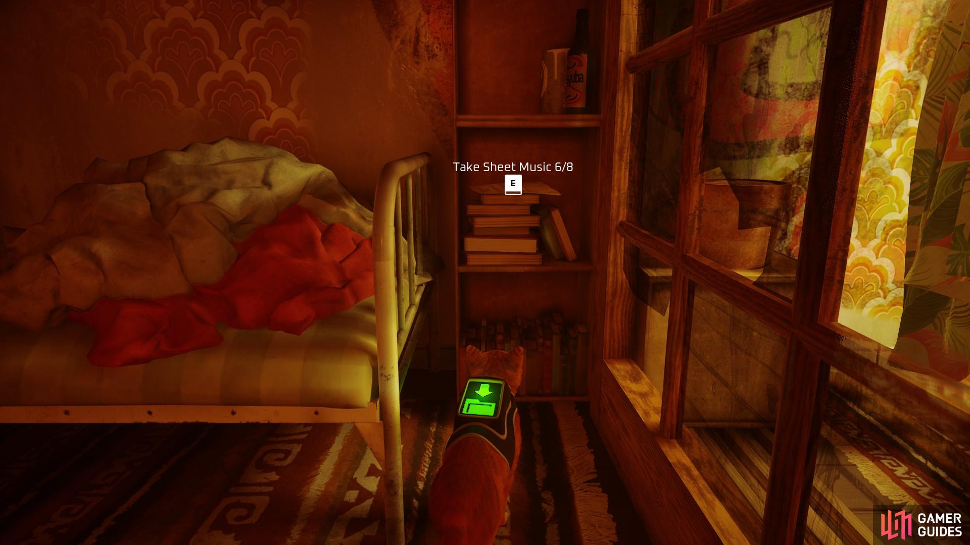 The sixth is on a shelf on top of some books besides Clementine’s bed