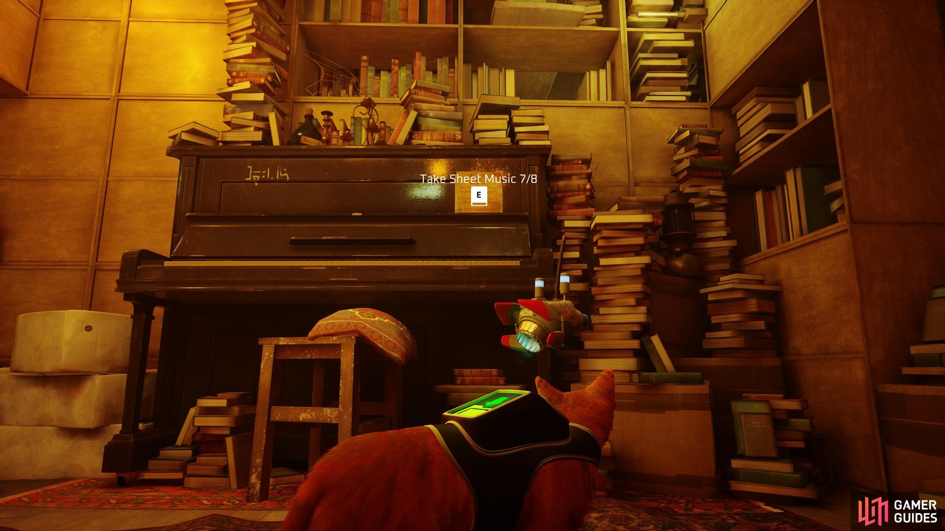 The seventh is on the piano, which is found inside Doc’s library.