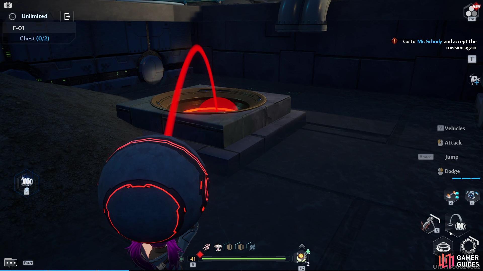 Throwing the balls into the stone tiles with red circles is the consistent puzzle in this Ruin E-01