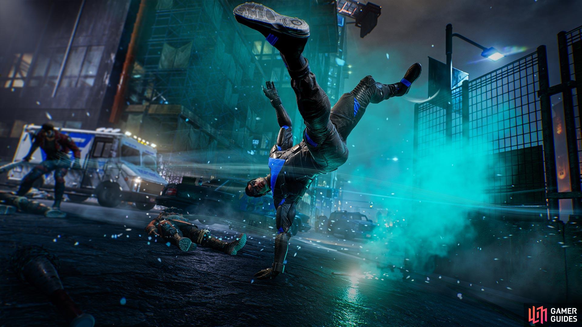 Nightwing’s acrobatic movements make him great in large battles