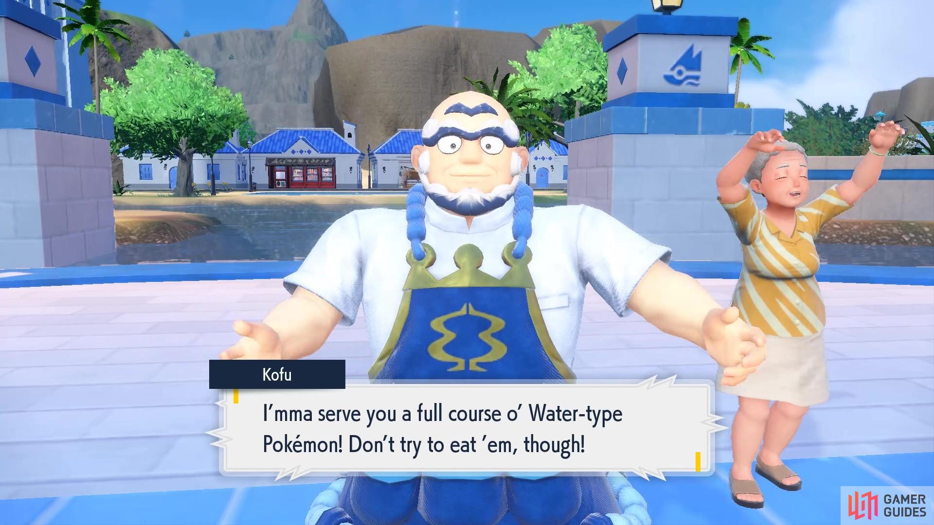 Pokémon Scarlet and Violet Cascarrafa Gym, including how to beat Water Gym  Leader Kofu and reach Port Marinada