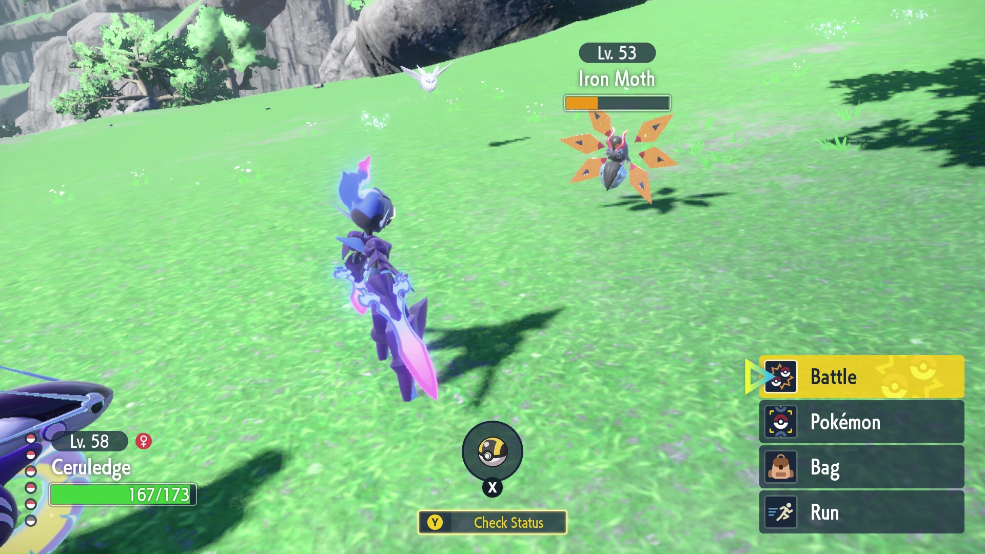 !Iron Moth is a Violet Paradox Pokémon.