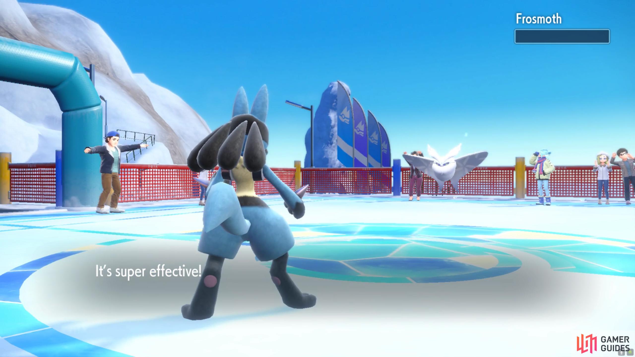 Lucario can easily solo this fight.