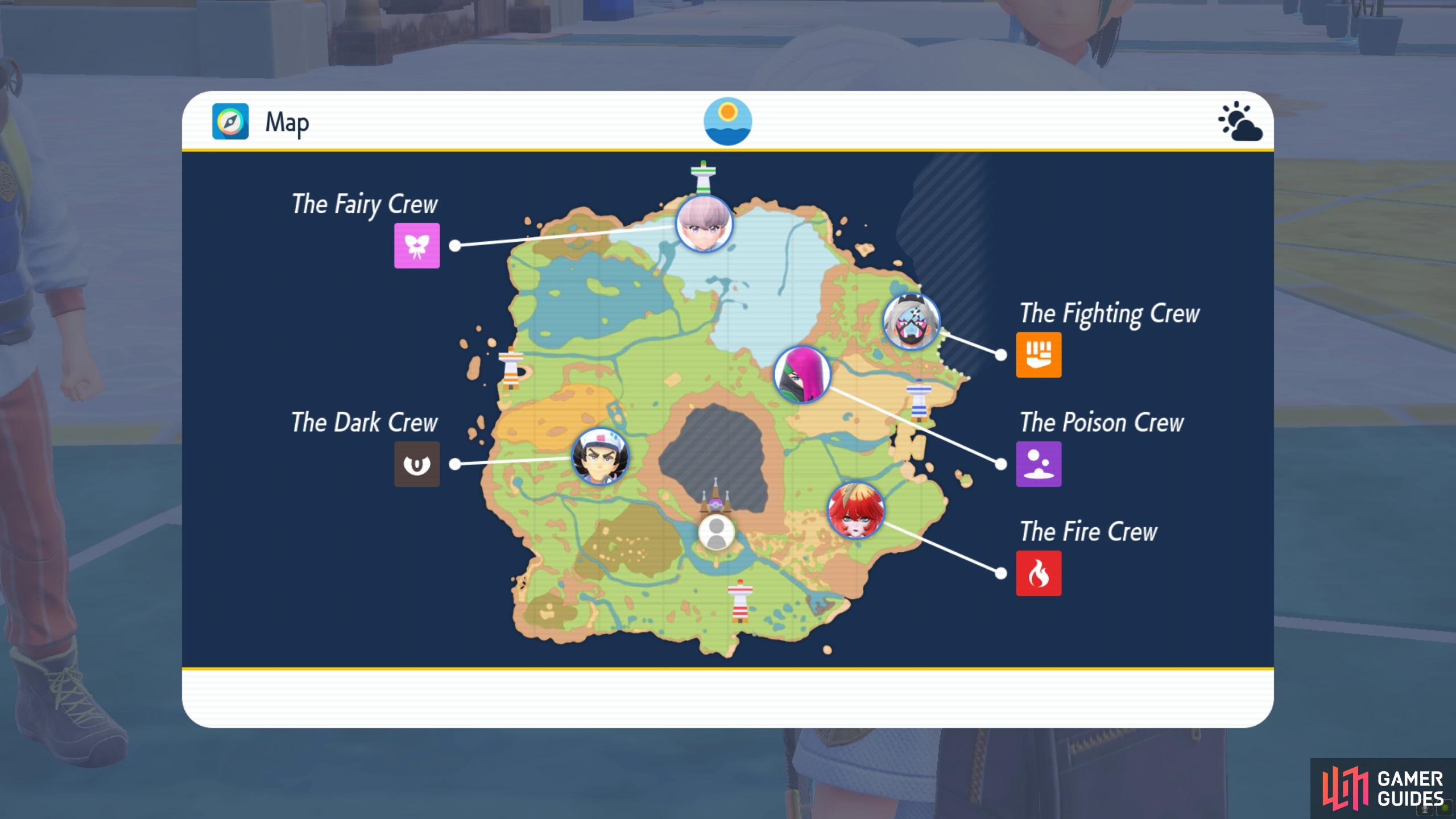 The location of each Team Star crew.