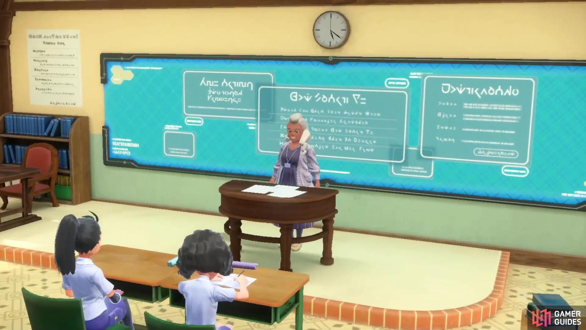 Tyme’s Maths lessons in action at the Academy in Pokémon Scarlet and Violet.