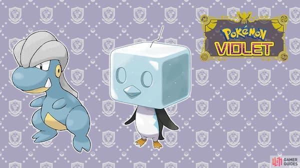 Eiscue and Bagon (and its evolutions) will be exclusive to Pokémon Violet. (Credit: The Pokémon Company.)