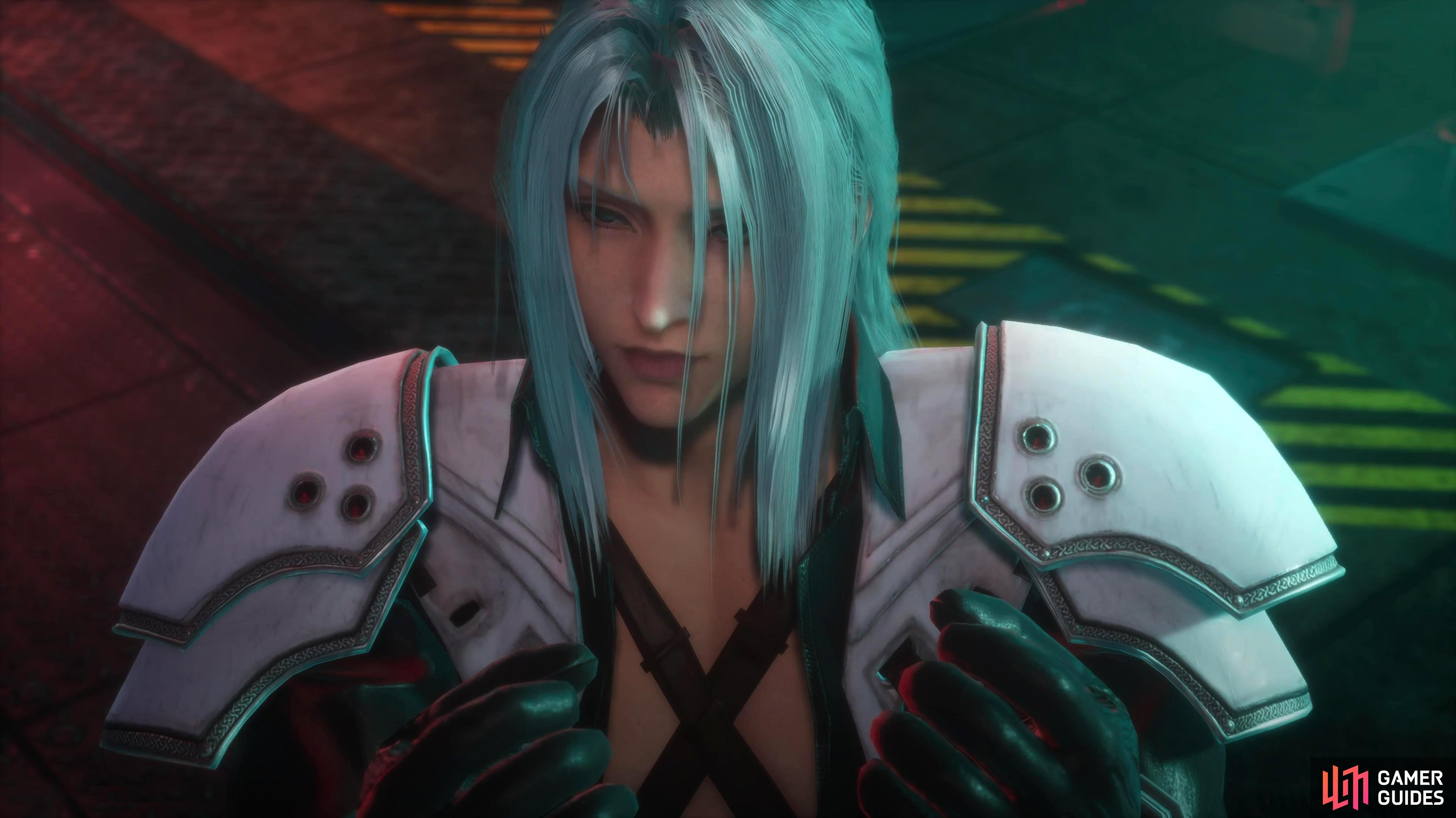 It looks like Sephiroth has found out some bad news.