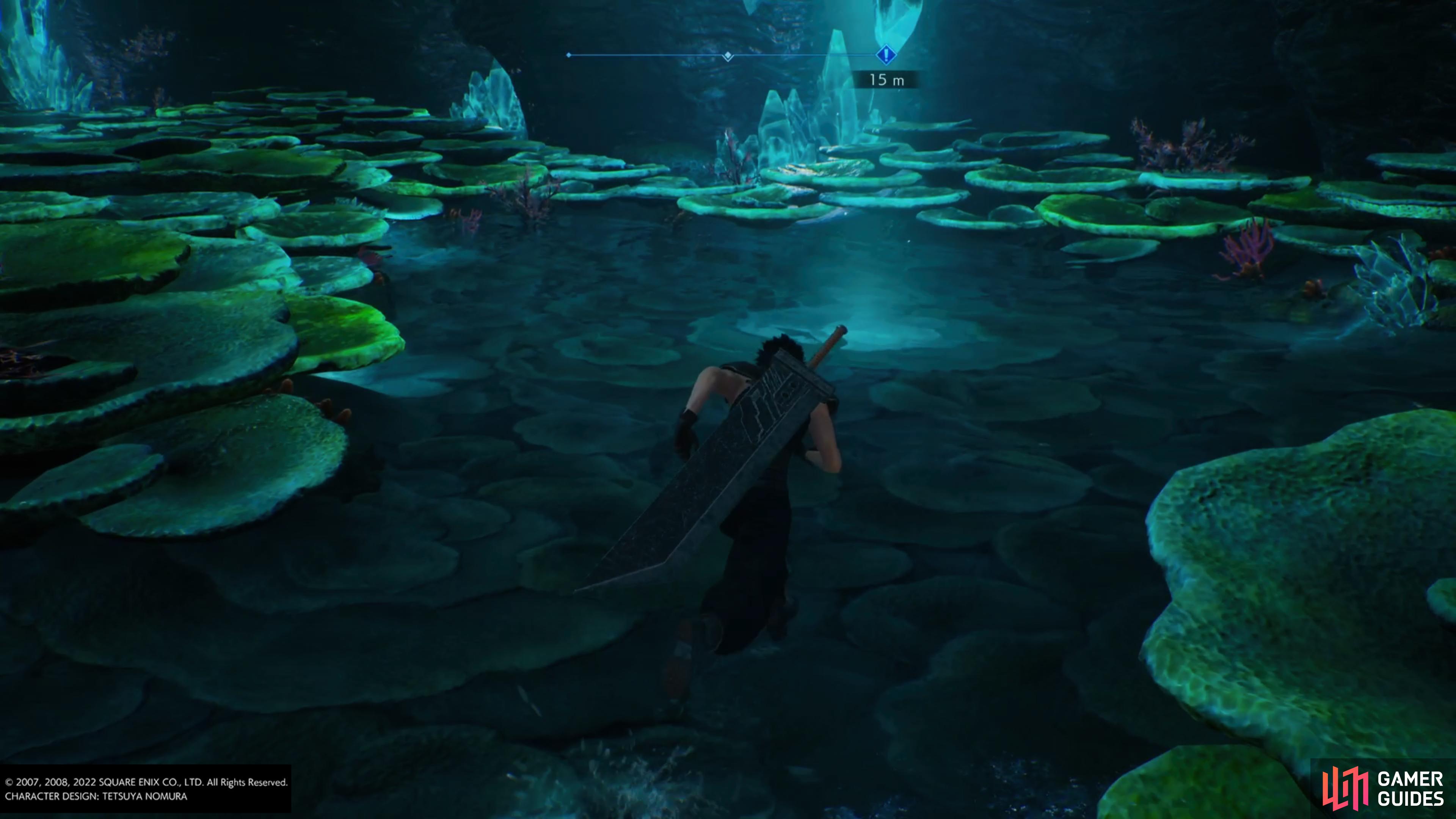 You’ll find five crystals in the Lake of Oblivion that you can interact with.