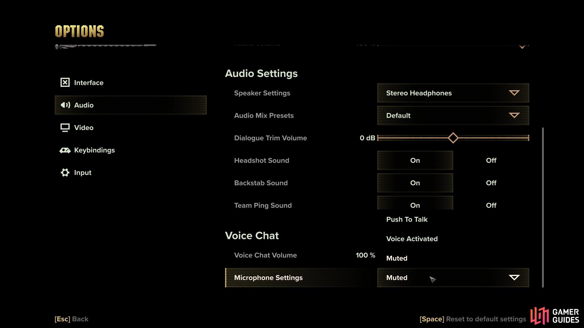 You need to head into the audio options to enable the mic for chatting to your team.