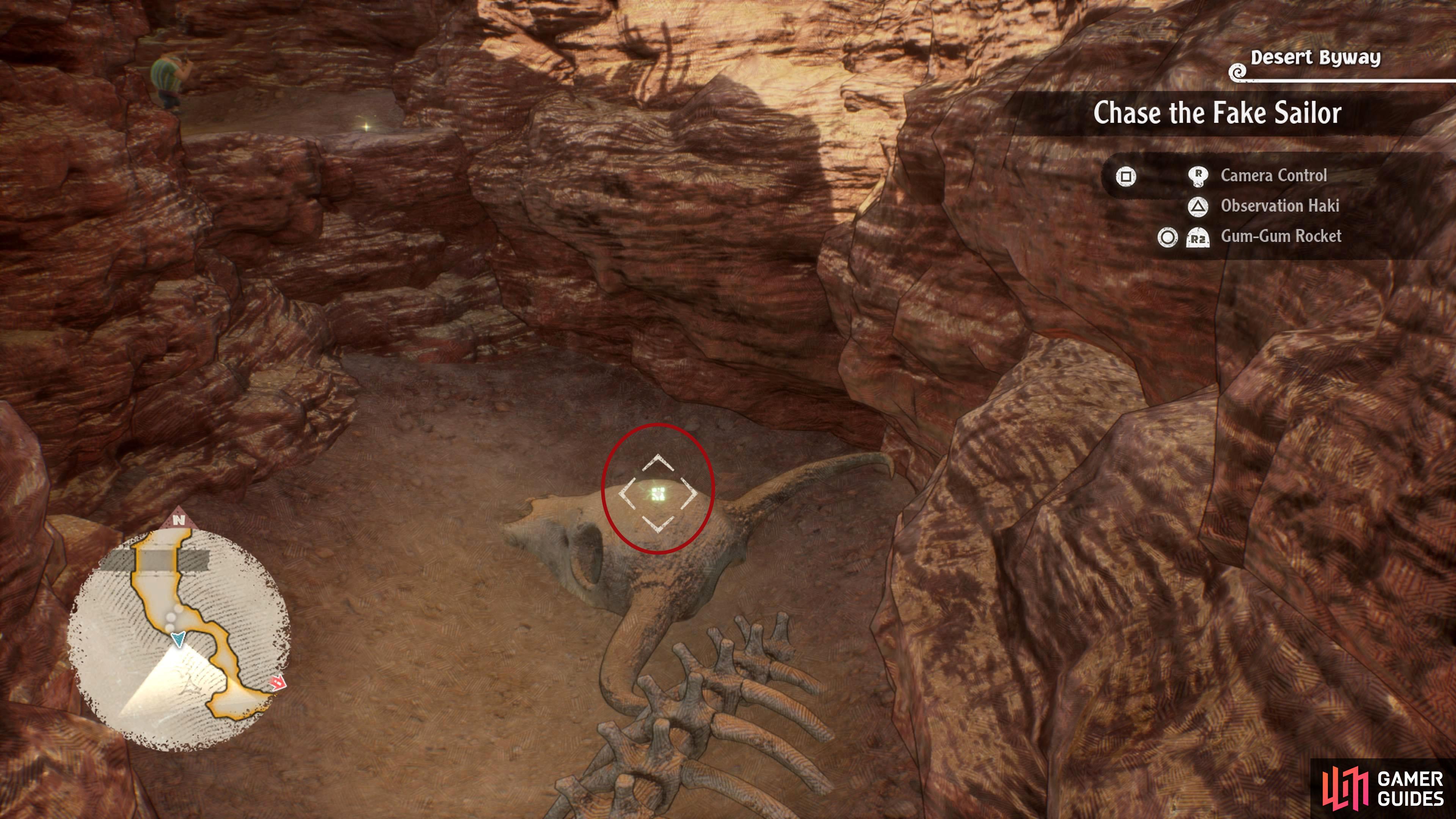 Found on top of the head of a skeleton of the map near Baroque Works Hideout.