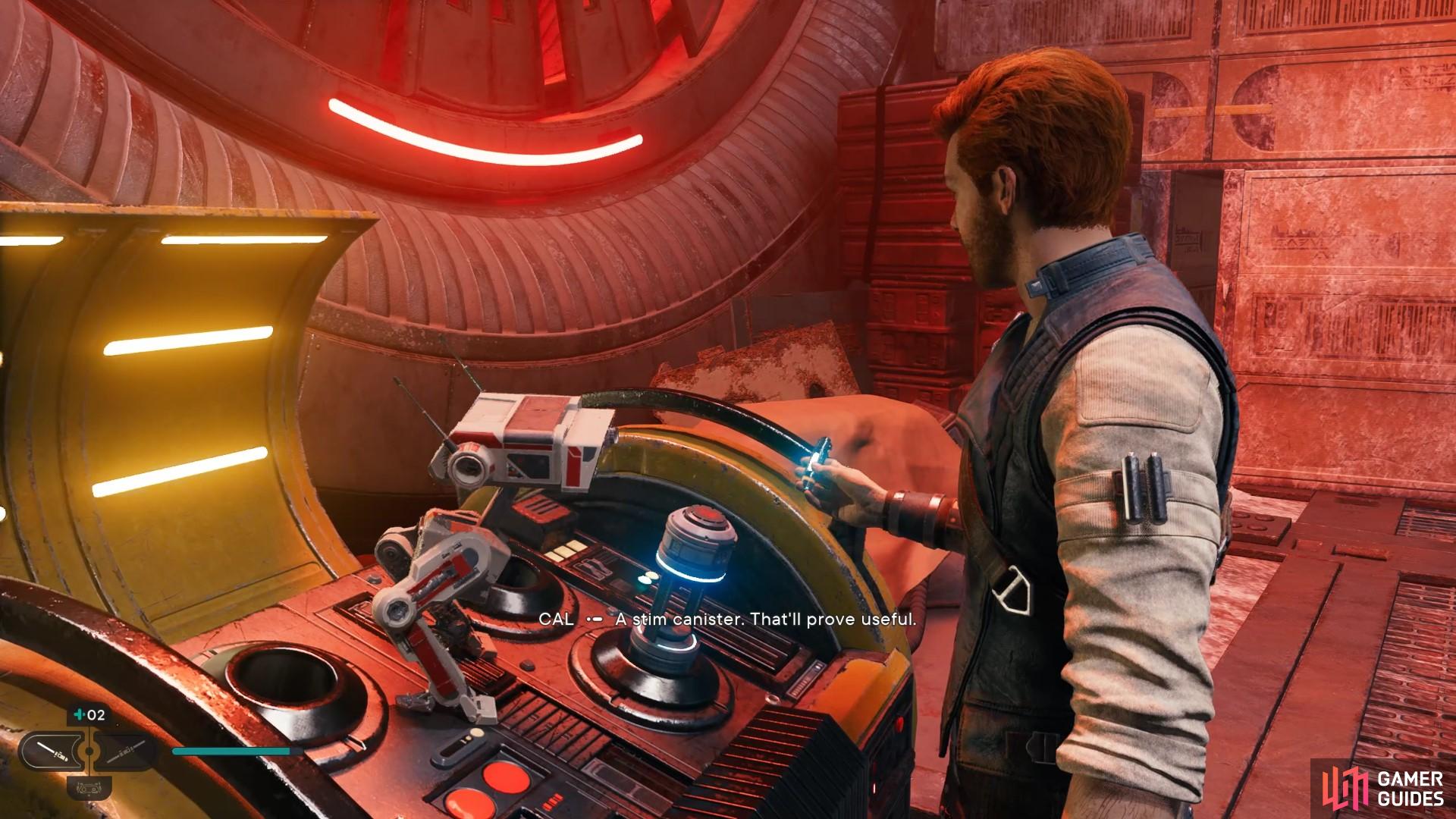 Defeating the Security Droid allows access to this chest, which grants you the Coruscant Stim Location in Jedi Survivor.