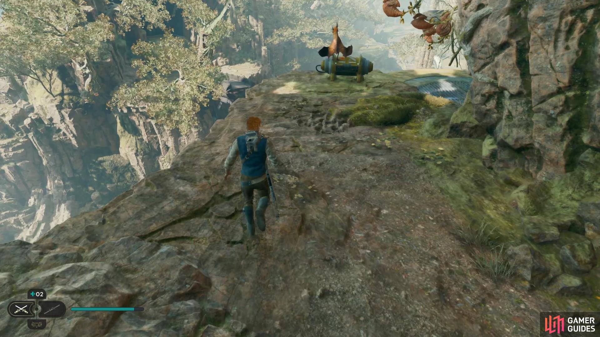 Follow a hidden cliffside near a Mogu in the Basalt Forest to find a Stim Upgrade Location in Jedi Survivor.